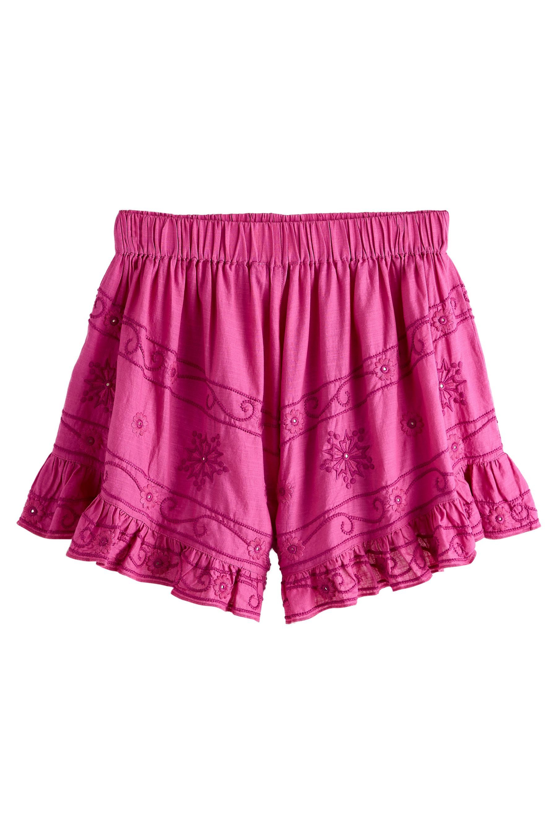 Shorts Shorts mit Stickerei und Spiegeldetail