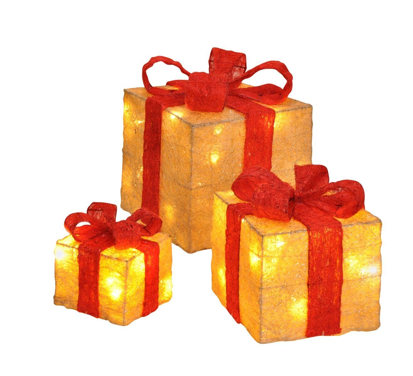 bonsport LED Dekoobjekt LED Beleuchtete Geschenkboxen 3er-Set günstig online kaufen