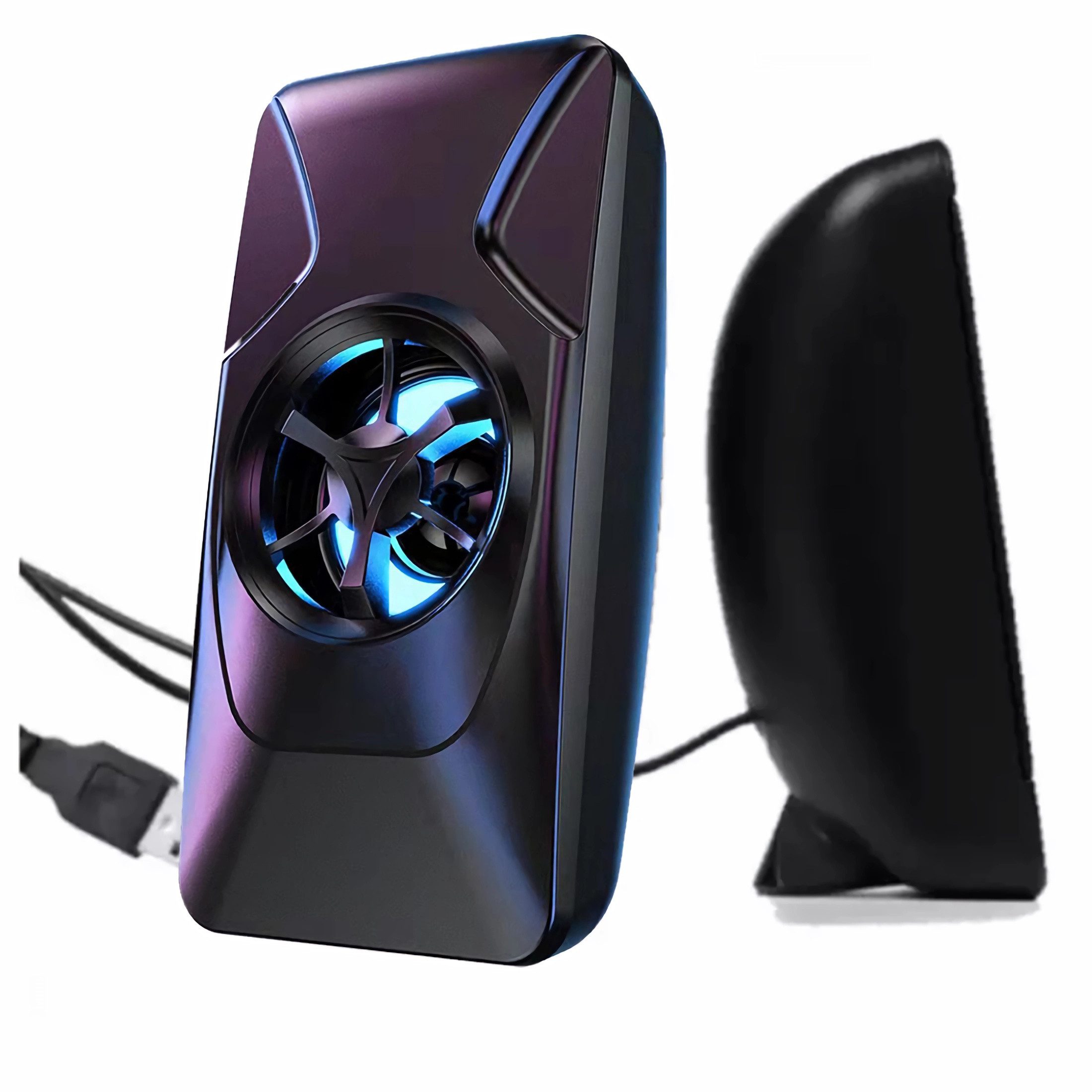 Bolwins P49C PC Lautsprecher USB Computer Multimedia Box 6W, LED-Beleuchtung PC-Lautsprecher 2,0 (kein Netzwerkstandard, 6 W, USB-betrieben, Plug & Play, mit buntem Atmosphärenlicht)