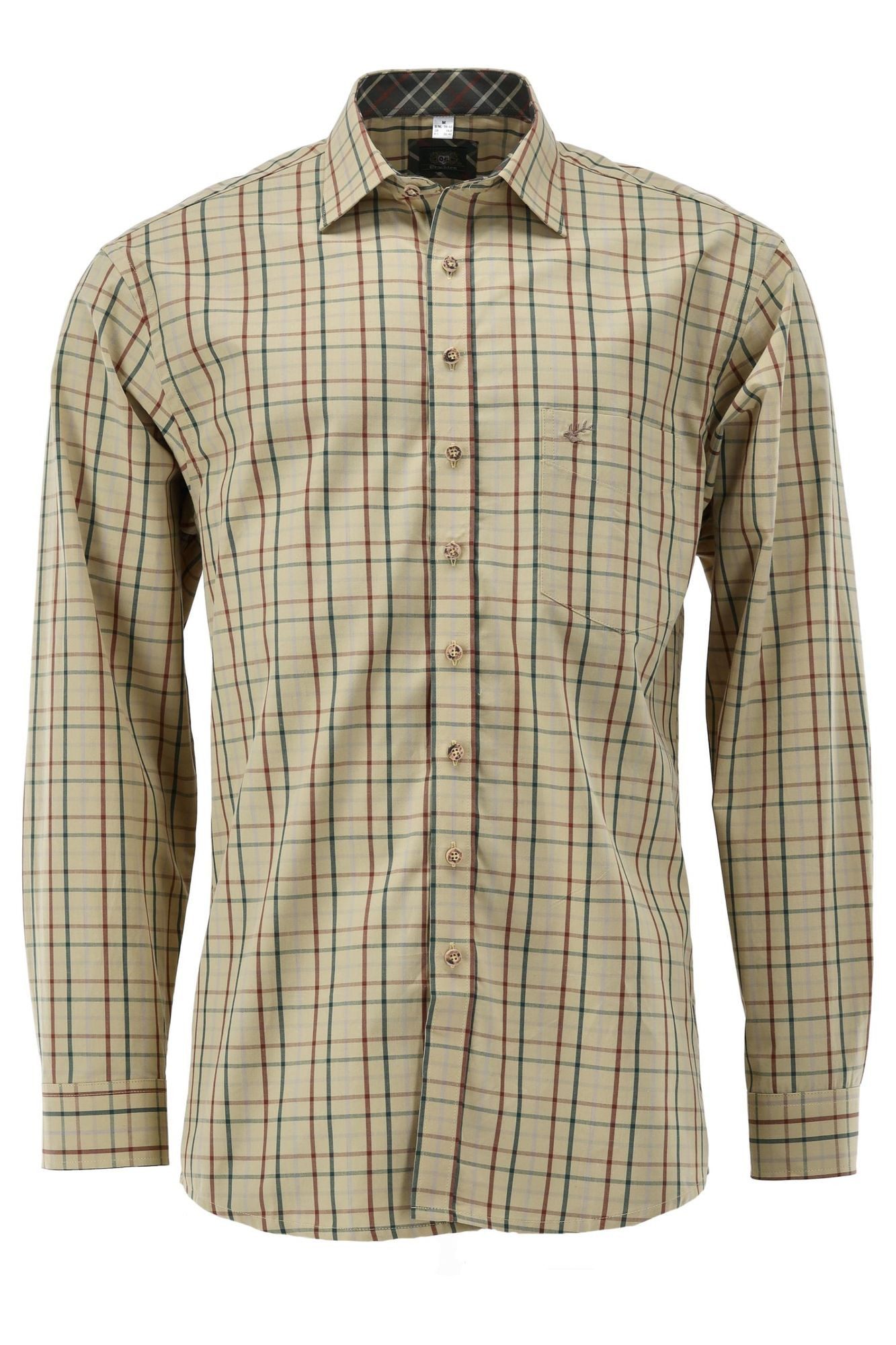 OS Trachten Trachtenhemd Etaru Langarm Hemd mit Haifischkragen