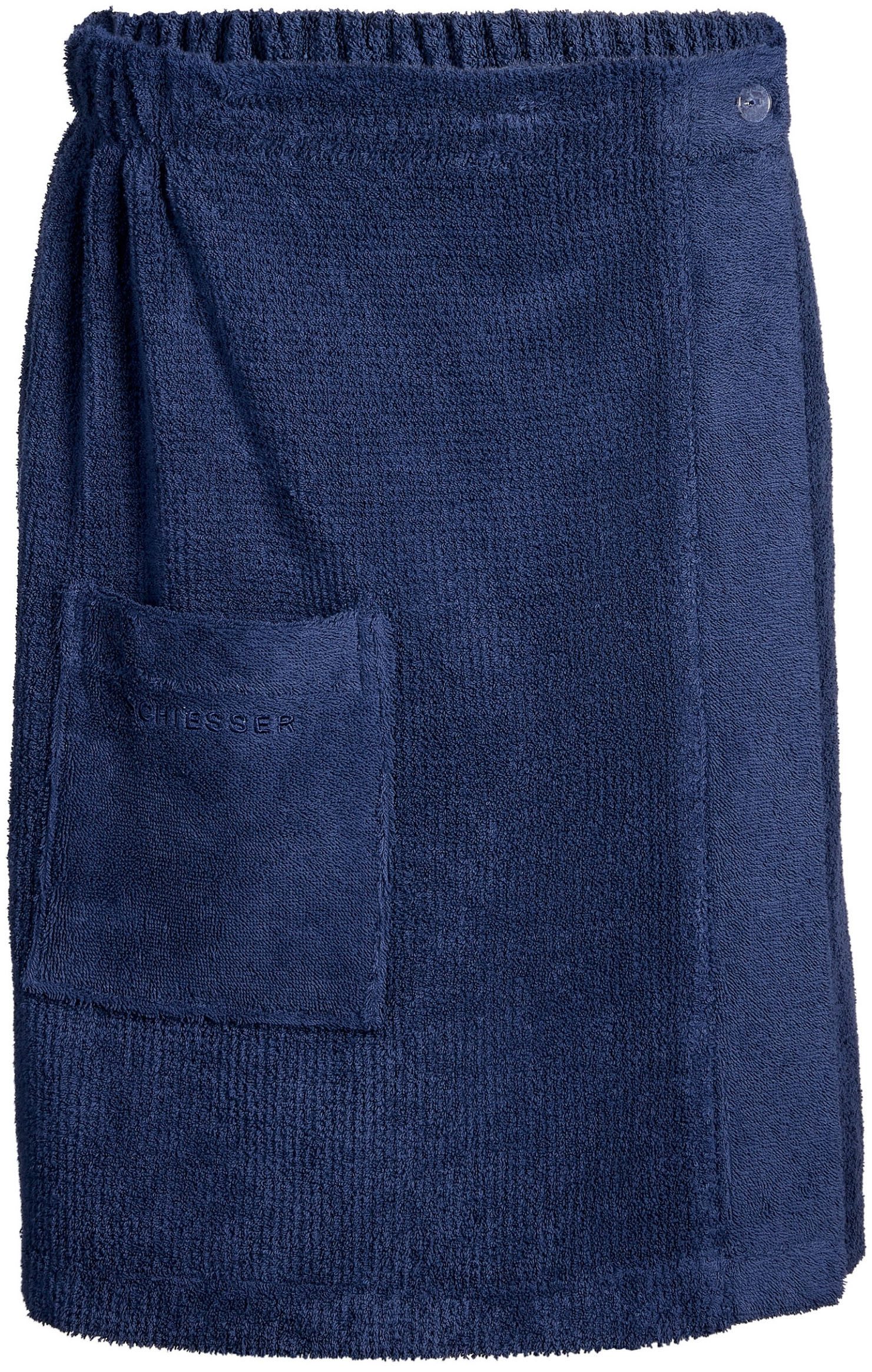 Schiesser Sarong Saunakilt Turin für Herren in angesagter Reiskornoptik, Frottier, Knöpfe