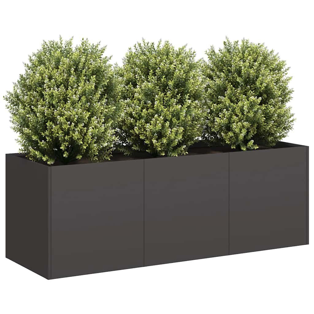 vidaXL Pflanzkübel, Pflanzkübel Schwarz 120x40x40 cm Kaltgewalzter Stahl