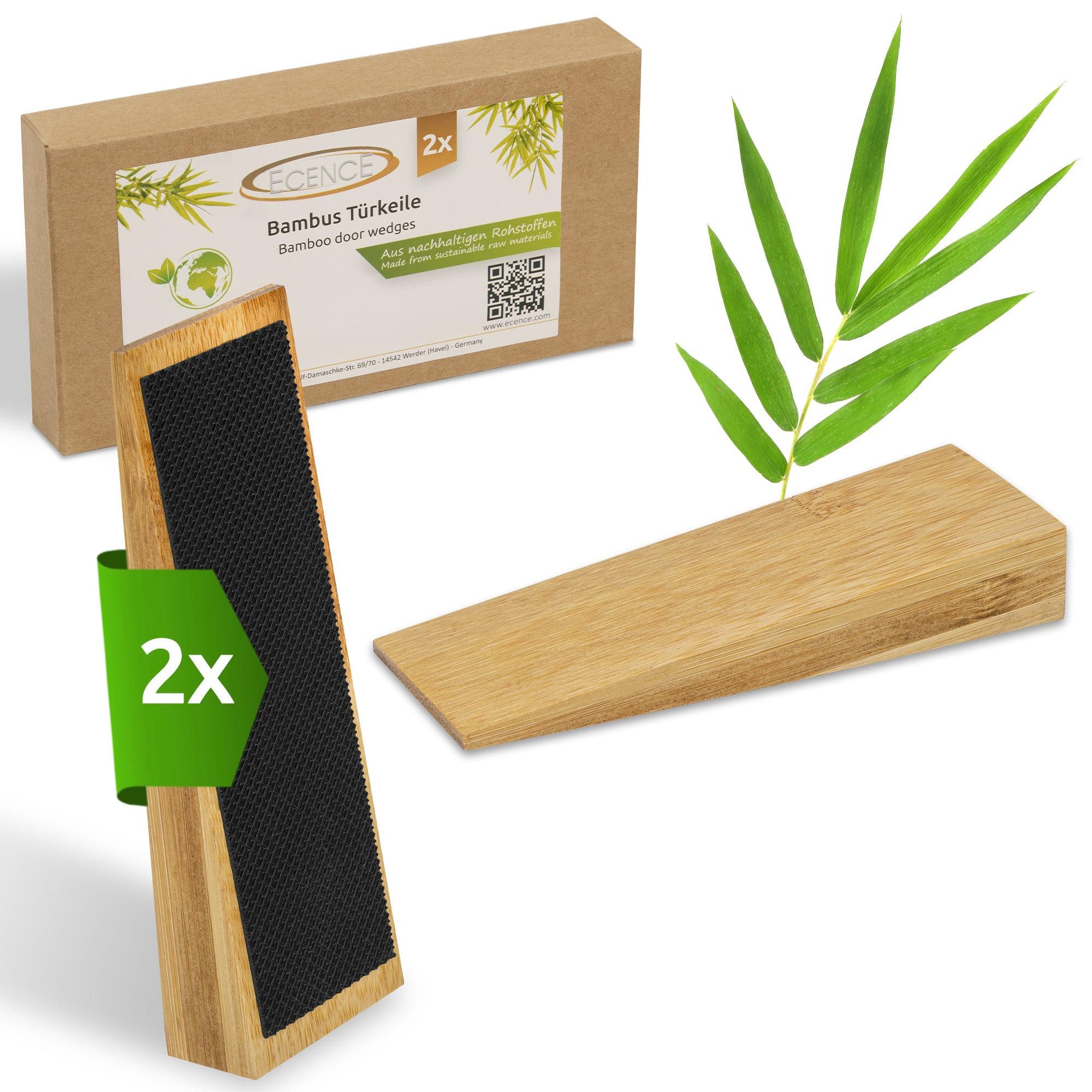 ECENCE Bodentürstopper 2x Türkeile Bambus Türstopper rutschfest mit (2 St) günstig online kaufen