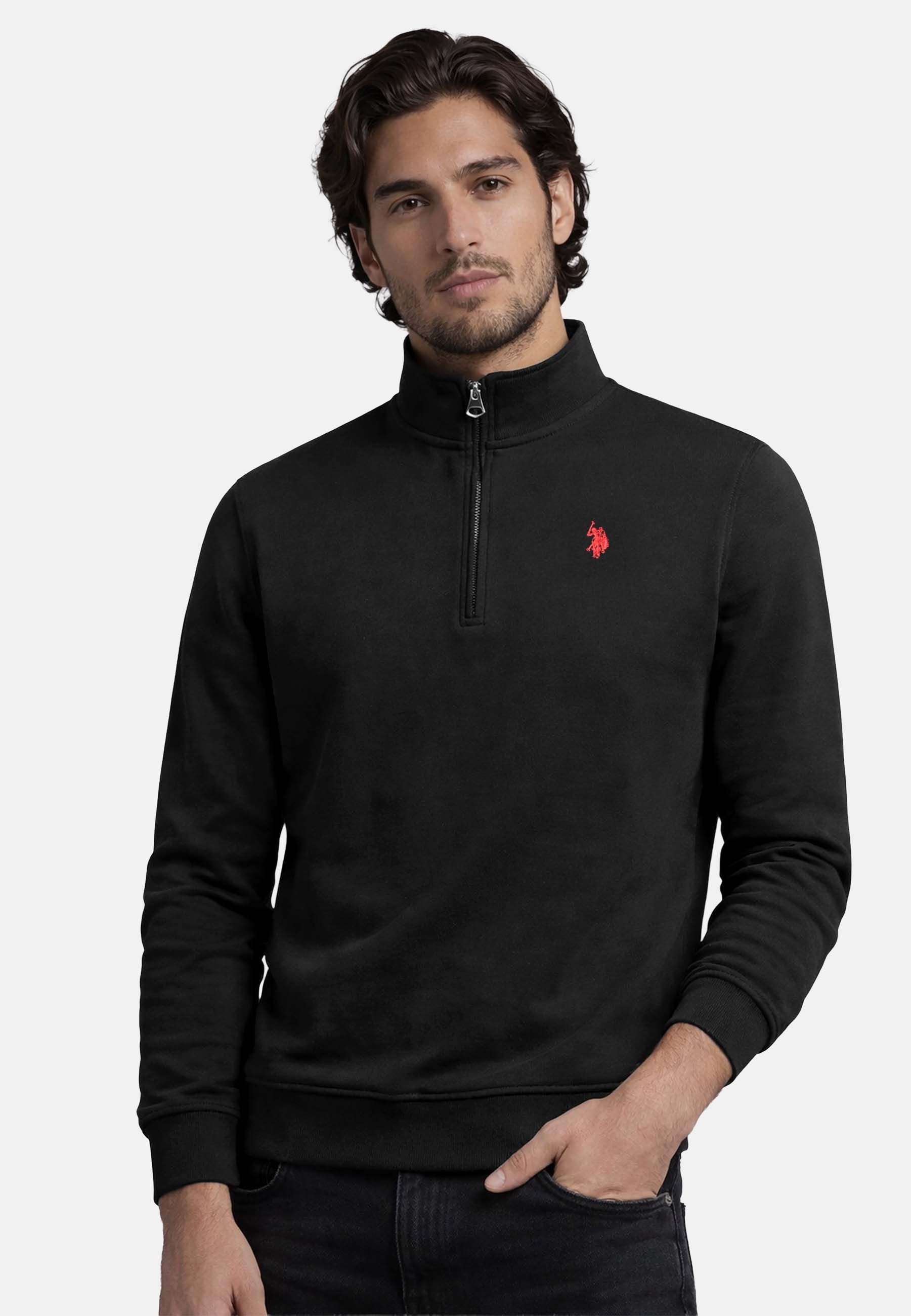 Stehkragenpullover USJaaspa – Herren Sweatshirt mit Rundhalsausschnitt