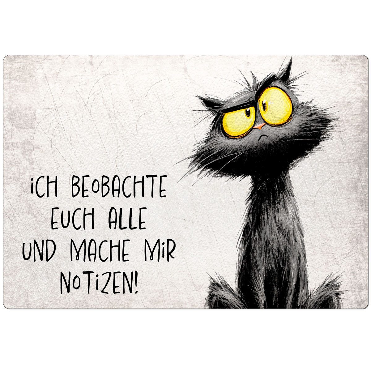 Cadouri Frühstücksbrett 'Notizen' - Glasschneidebrett mit Motiv, Frühstücksbrettchen, Glas, (1-St., 1 Schneidebrettchen mit 4 rutschhemmenden Gummifüßchen), Glasbrettchen mit strukturierter Oberfläche und abgerundeten Ecken