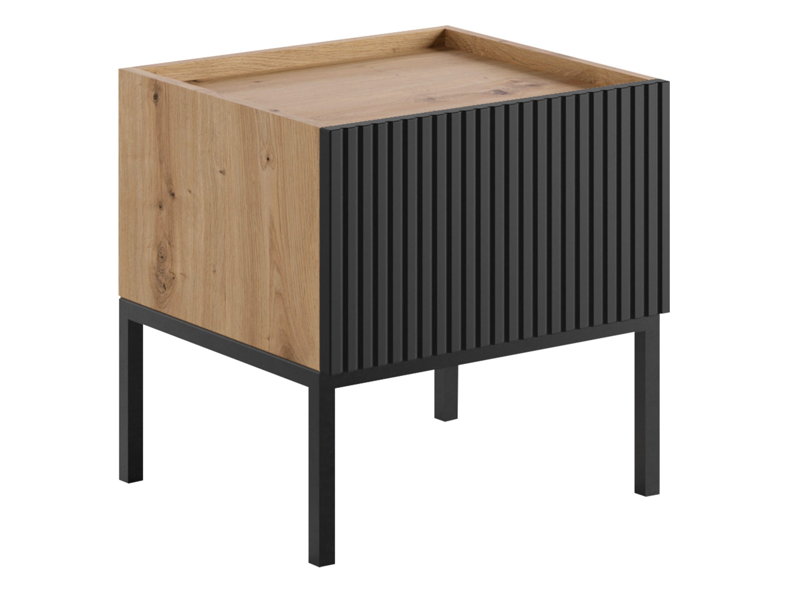 MIRJAN24 Nachttisch Como (mit Schublade), 45x42x45 cm, Beine aus Metall
