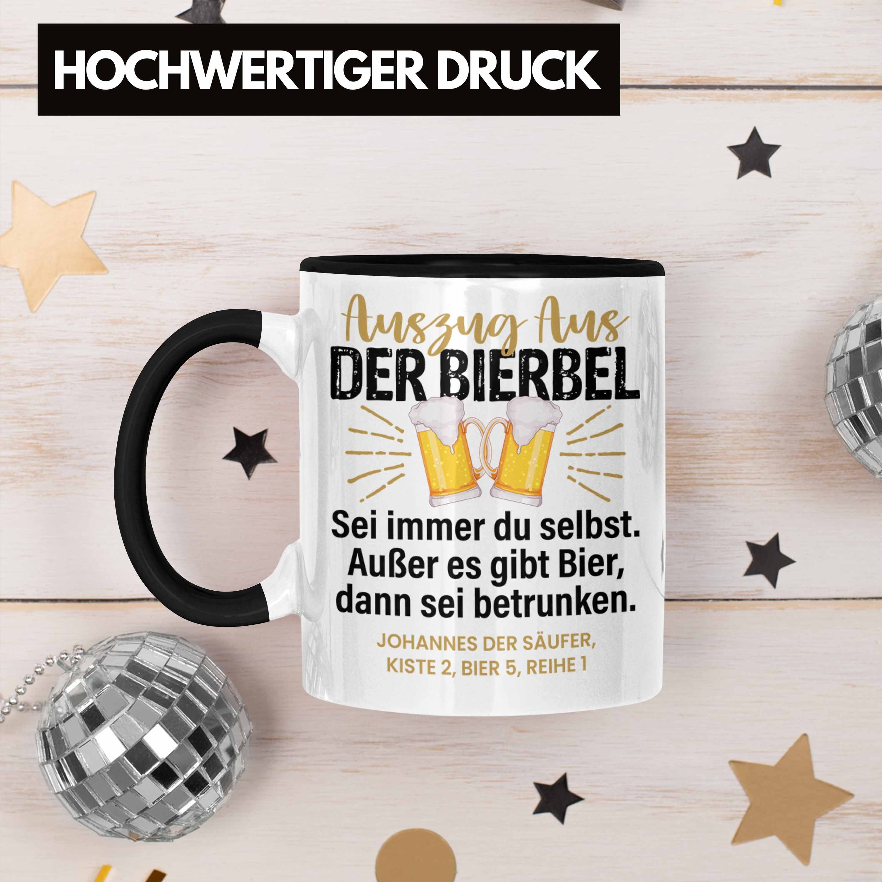 Trendation Tasse Bierbel Tasse Geschenk Spruch Geschenkidee Humor Lustiger Schwarz Biertrinker