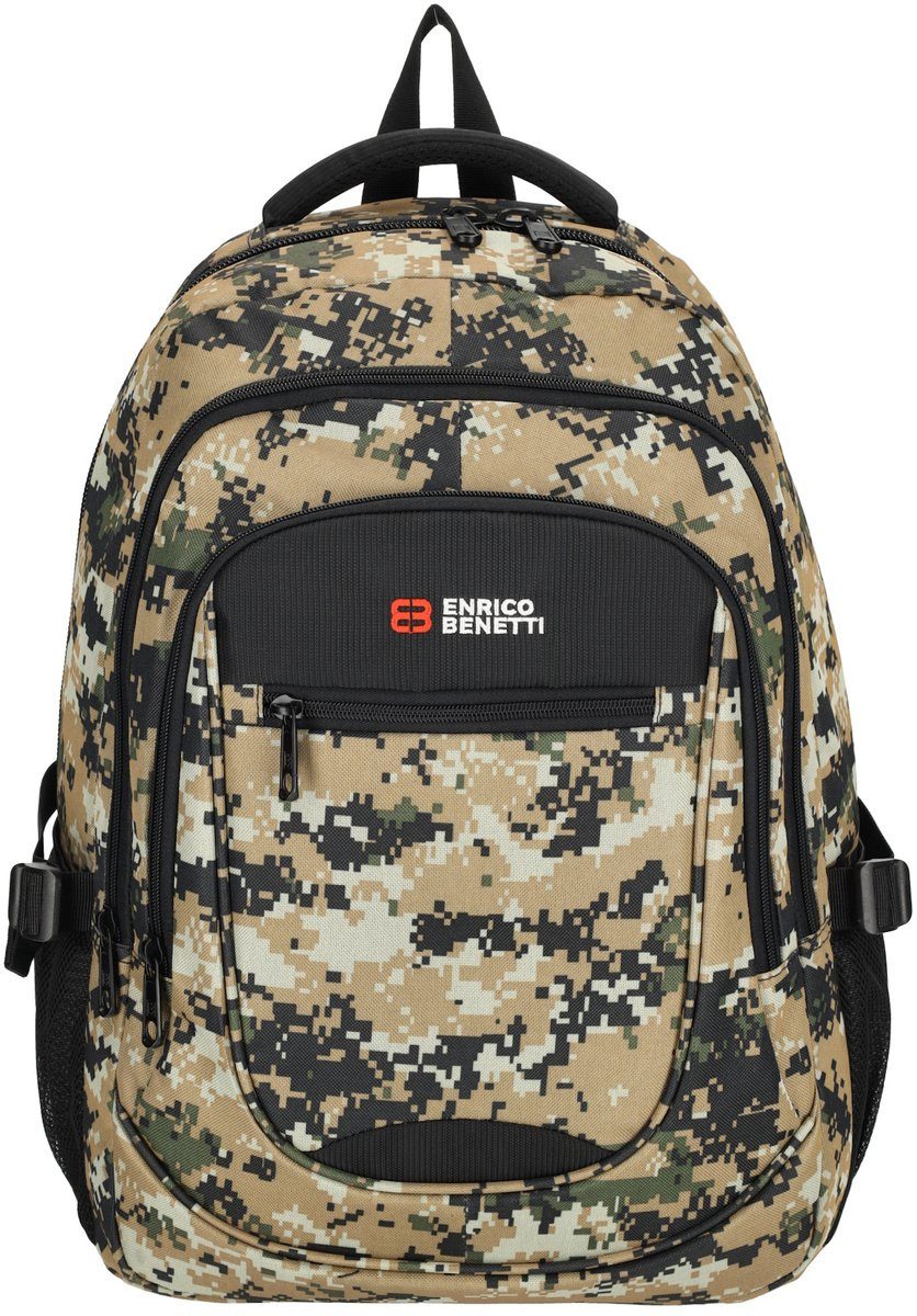 Enrico Benetti Rucksack Santa Cruz 17-Zoll Laptoprucksack 33 L - 62038 - Zand Camouflage, mit Laptopfach