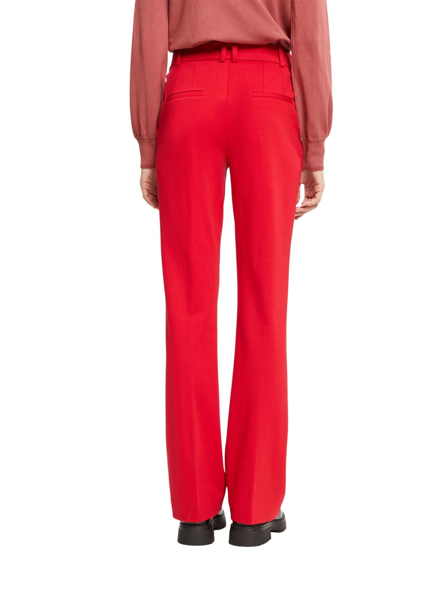 Bund Stretchige RED Esprit hohem Pants mit Stoffhose DARK Bootcut Collection