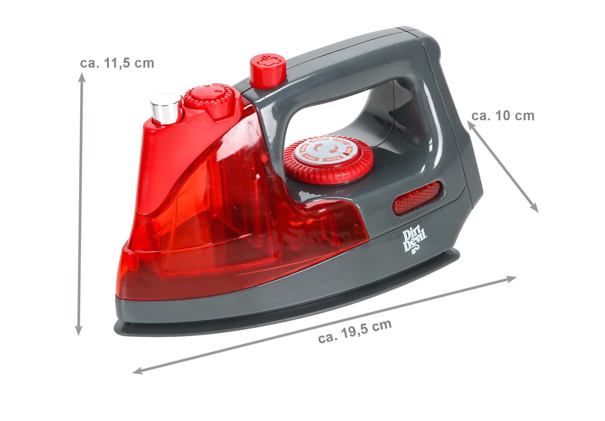 DIRT DEVIL Kinder-Bügeleisen mit Licht und Tonfunktion, Spielzeug Bügeleisen abnehmbarer Wassertank mit Sprühfunktion