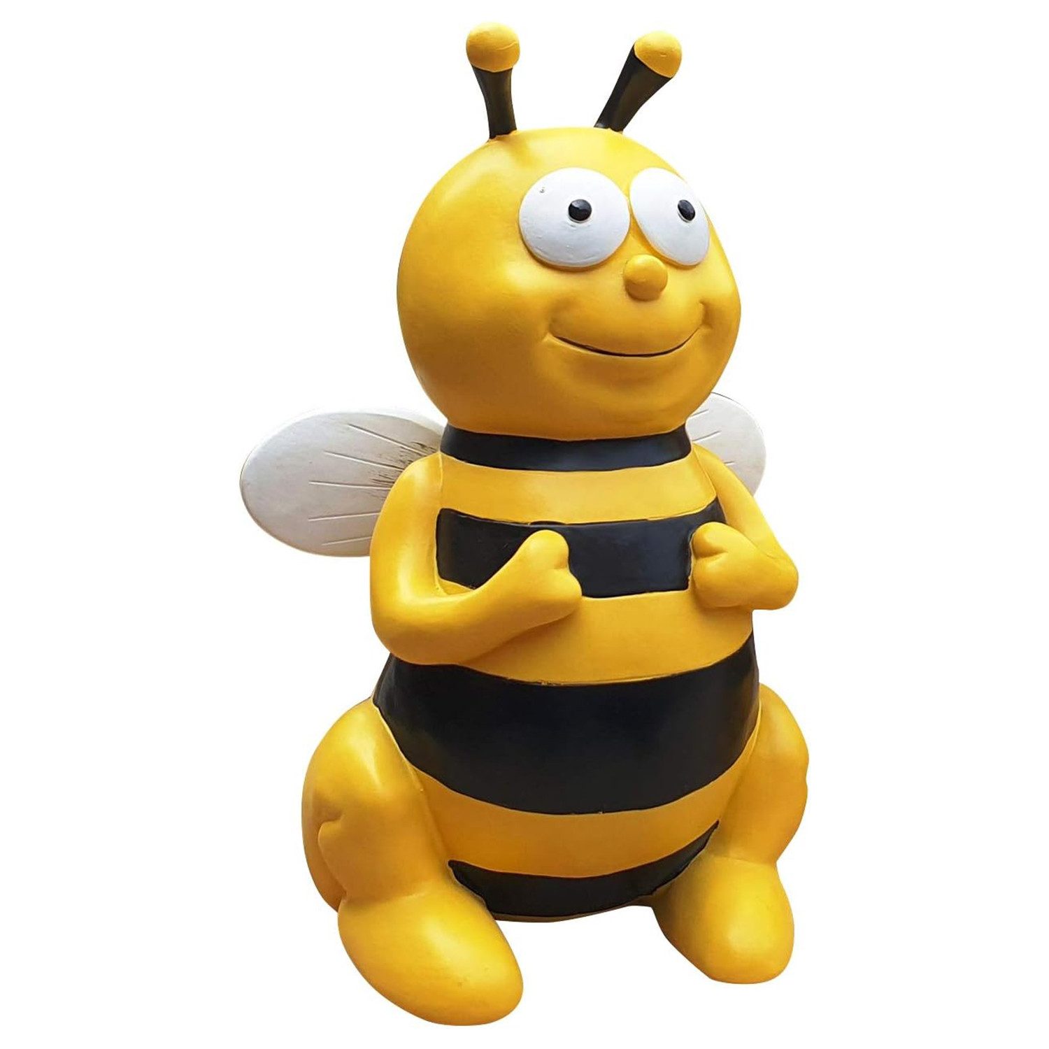 Fachhandel Plus Tierfigur Biene sitzend lustige Deko Tierfigur Gartendeko Bienenfigur (1 St), ein echter Blickfang