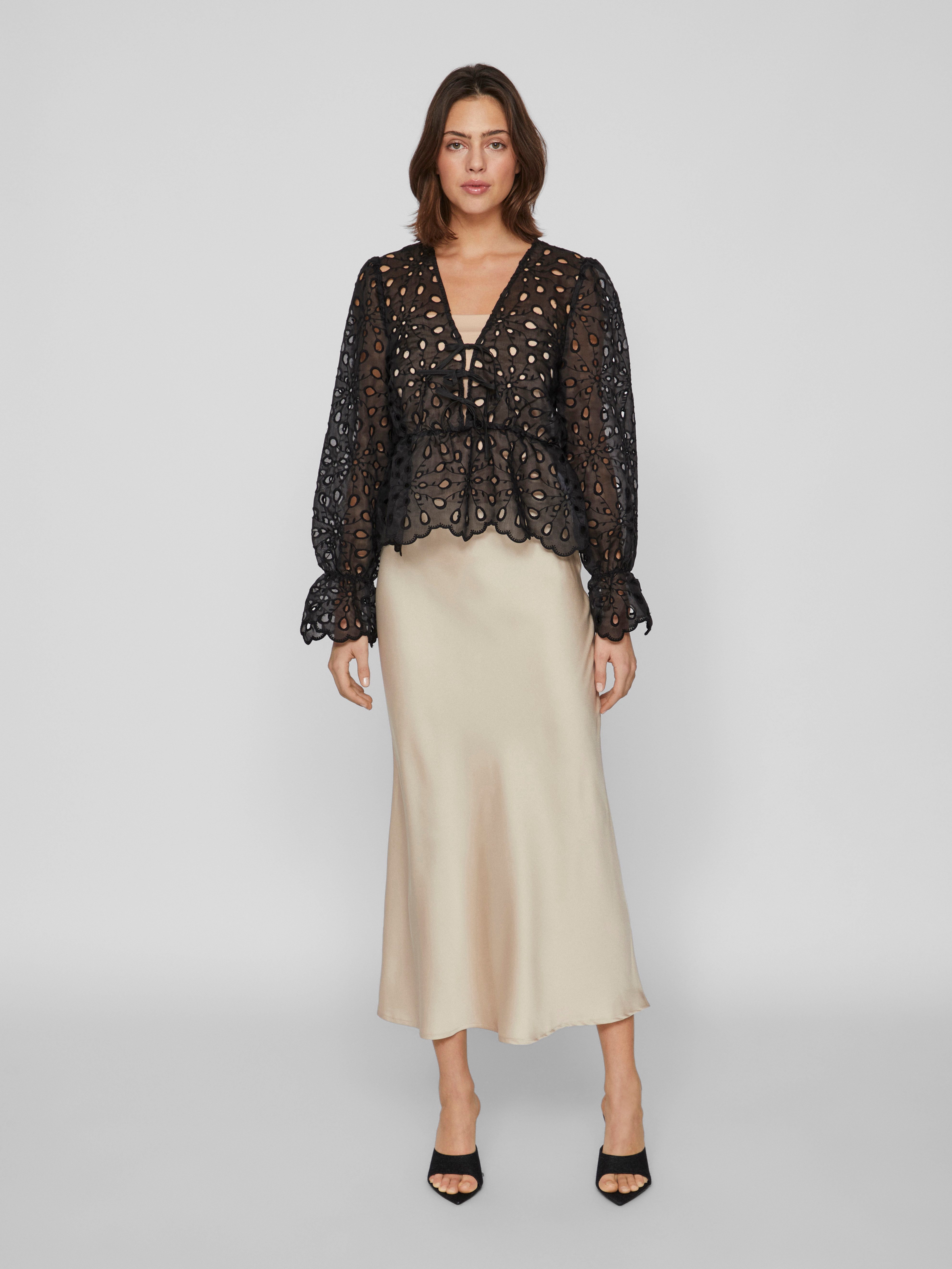 Vila Maxirock VIELLETTE HW LONG SKIRT - NOOS Kunstfaser