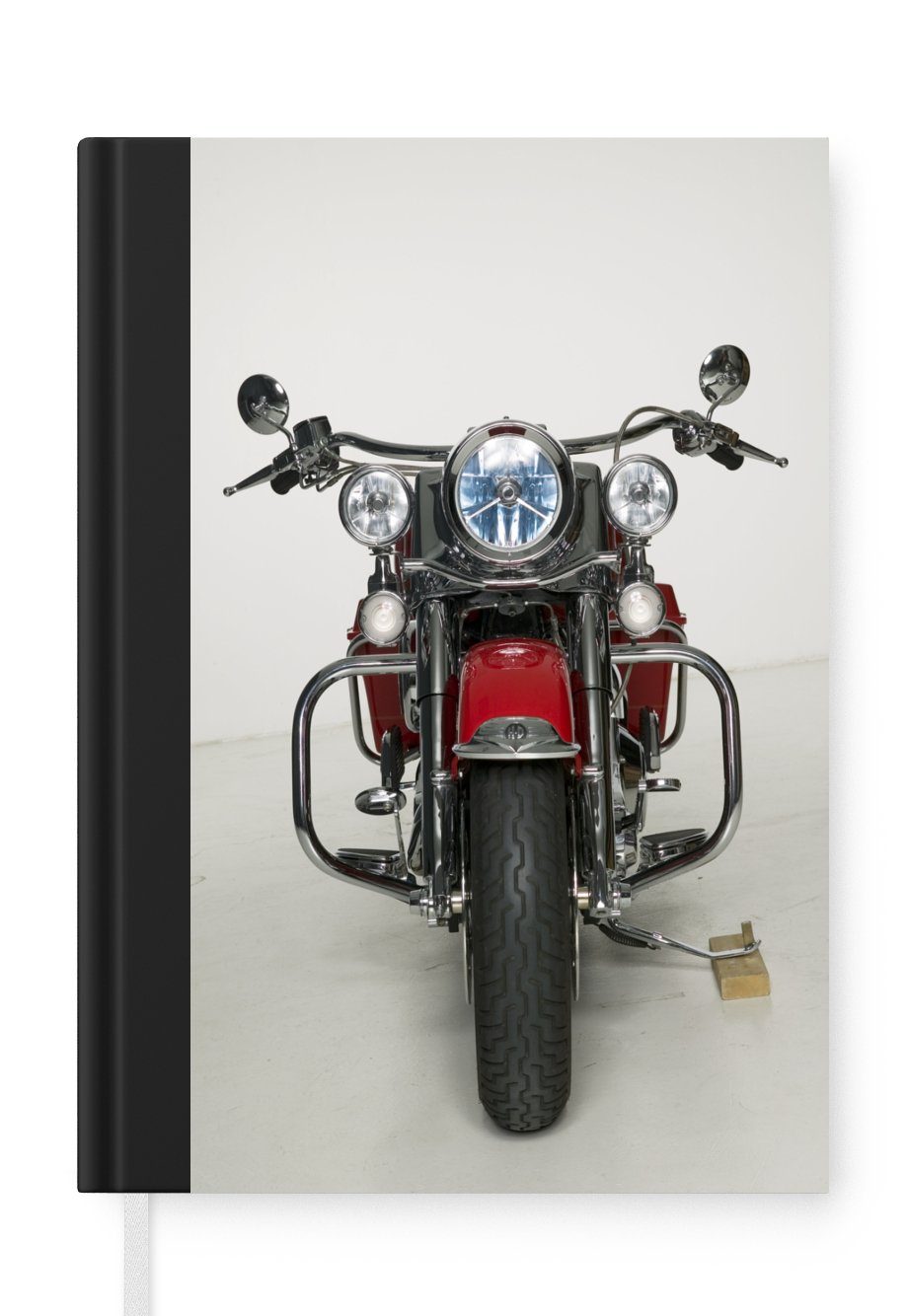 MuchoWow Notizbuch Rotes Motorrad auf weißem Hintergrund, Journal, Merkzettel, Tagebuch, Notizheft, A5, 98 Seiten, Haushaltsbuch