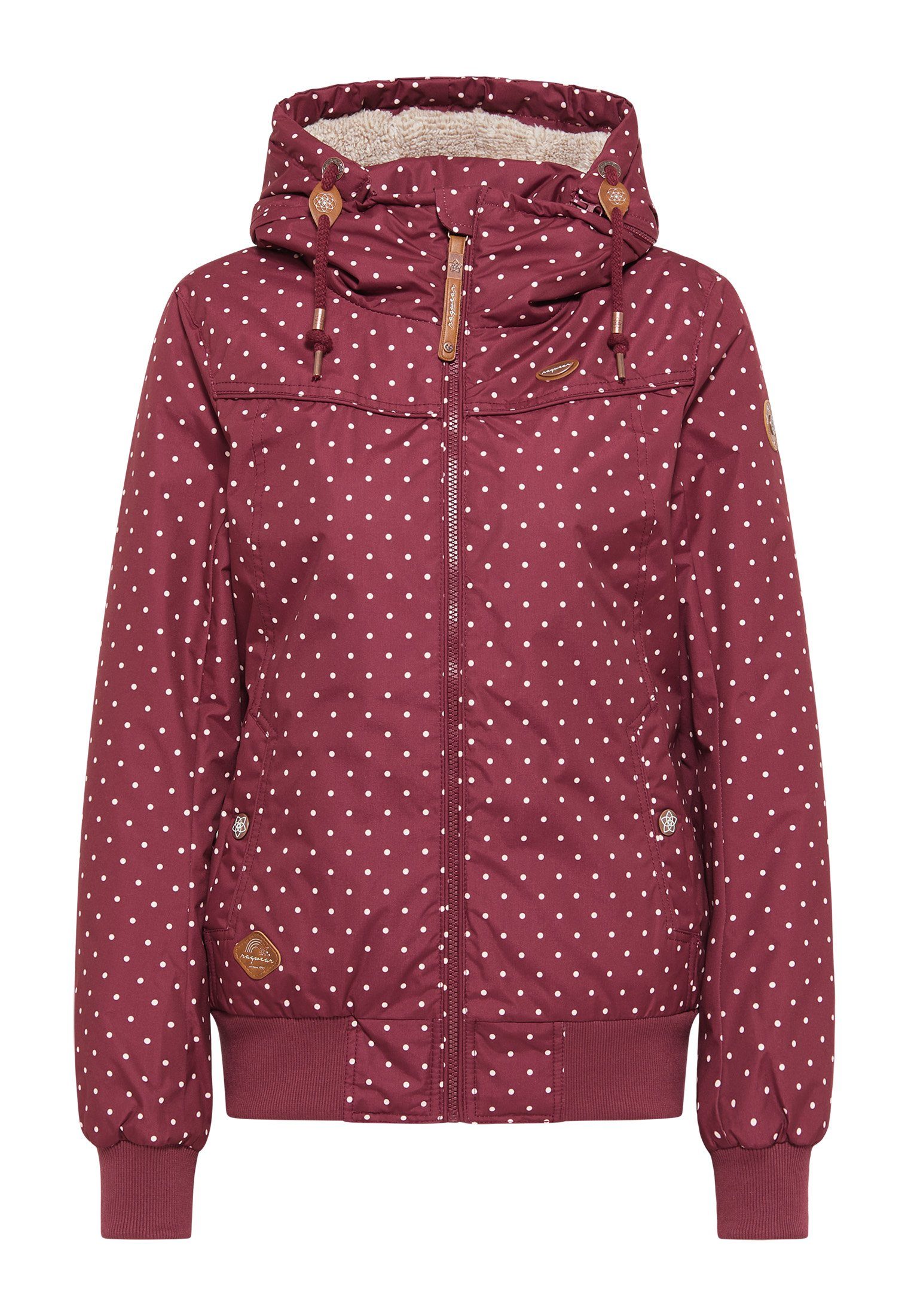 Ragwear Allwetterjacke Nachhaltige RED WINE DOTS & NAANY Vegane Mode