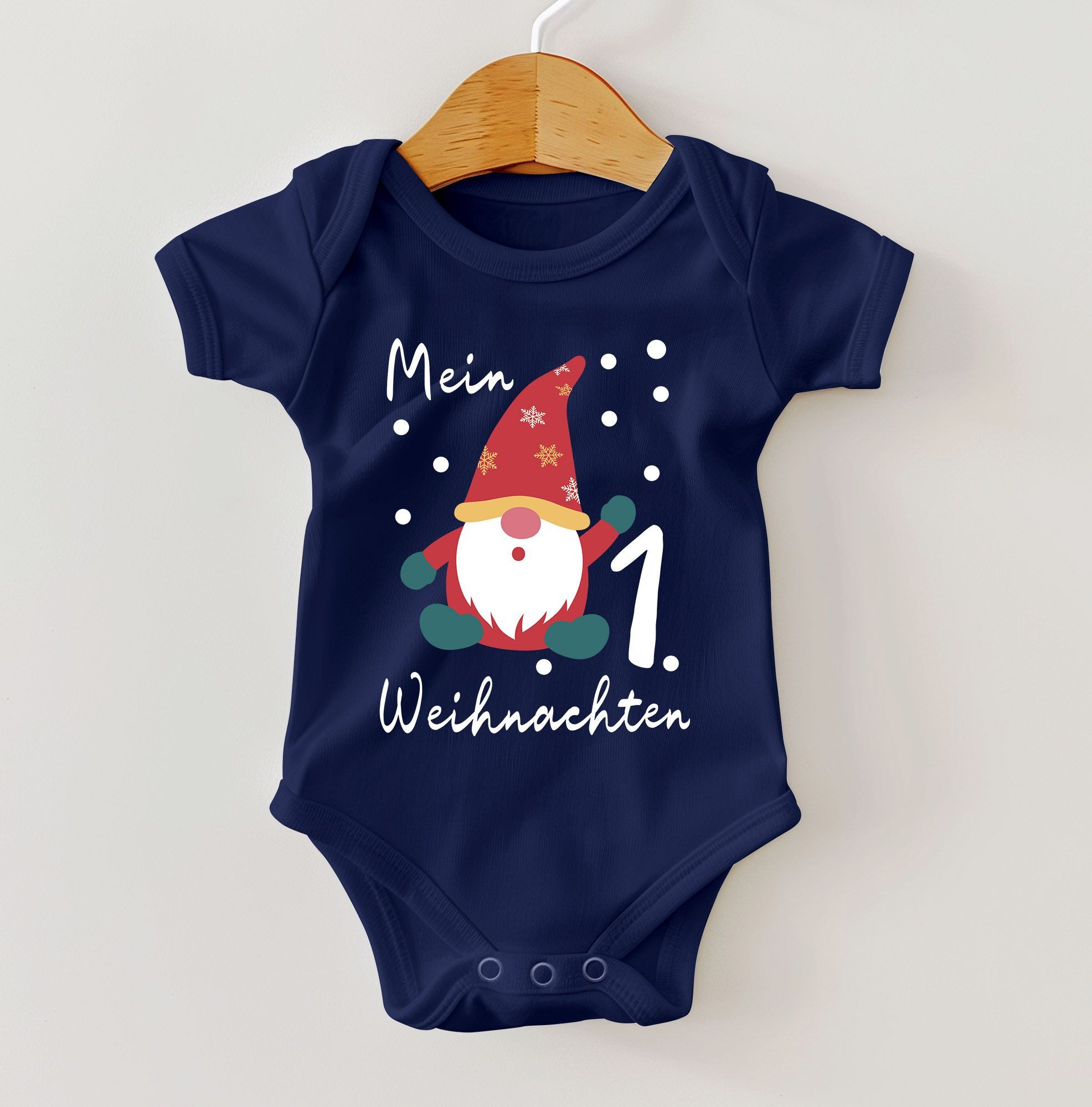 MoonWorks Body Baby Body kurzarm Mein erstes Weihnachten Wichtel Aufdruck XMAS