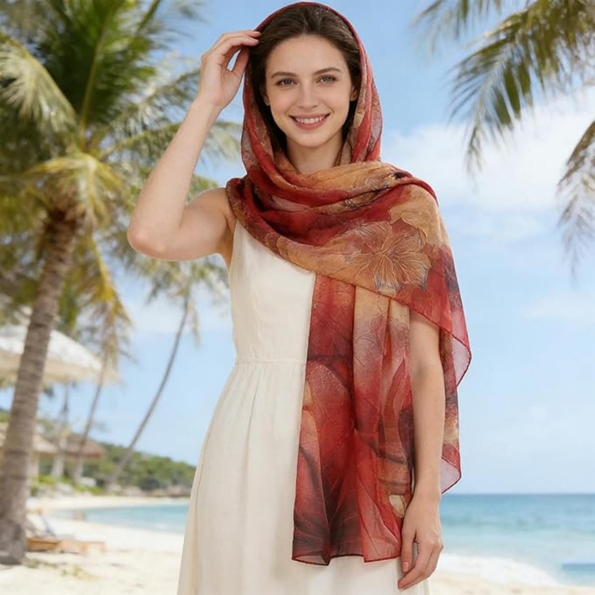 Zaewry Modeschal Georgette Chiffon Schal Damen Lange Schals