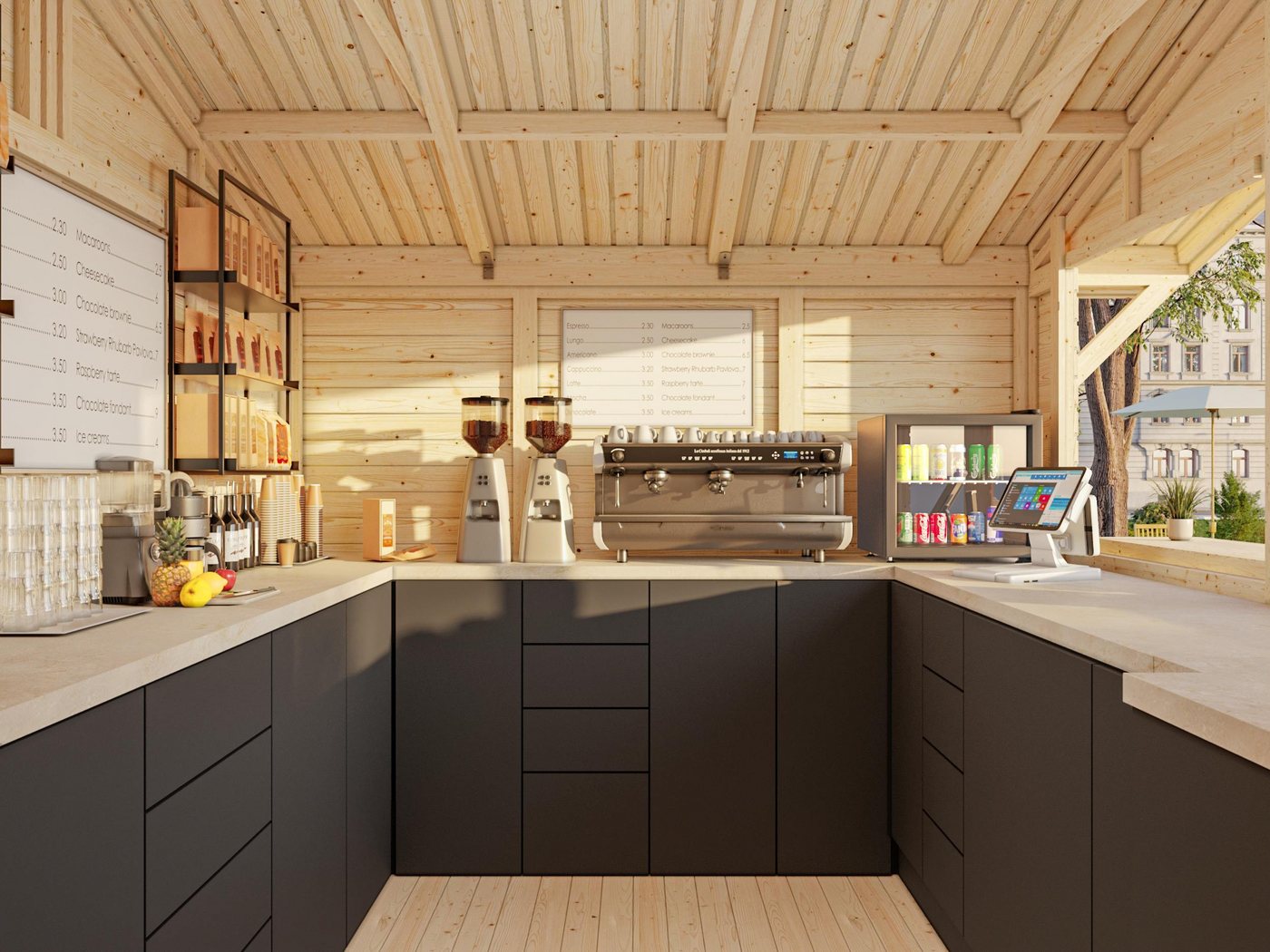Thumbnail - Palmako Gerätehaus Marktstand Stella 8,2, BxT: 323x259 cm