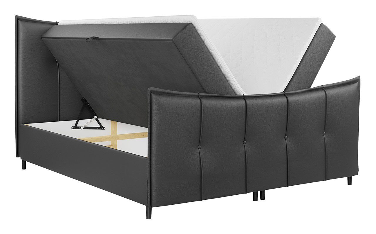 Doppelbett mit Boxspringbett - MÖBEL BERNATE Bett Modern LUX, MKS Multipocket-Matratze