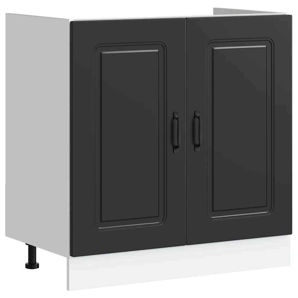 vidaXL Schrankmodule Spülenunterschrank Kalmar Schwarz 80x46x81,5 günstig online kaufen