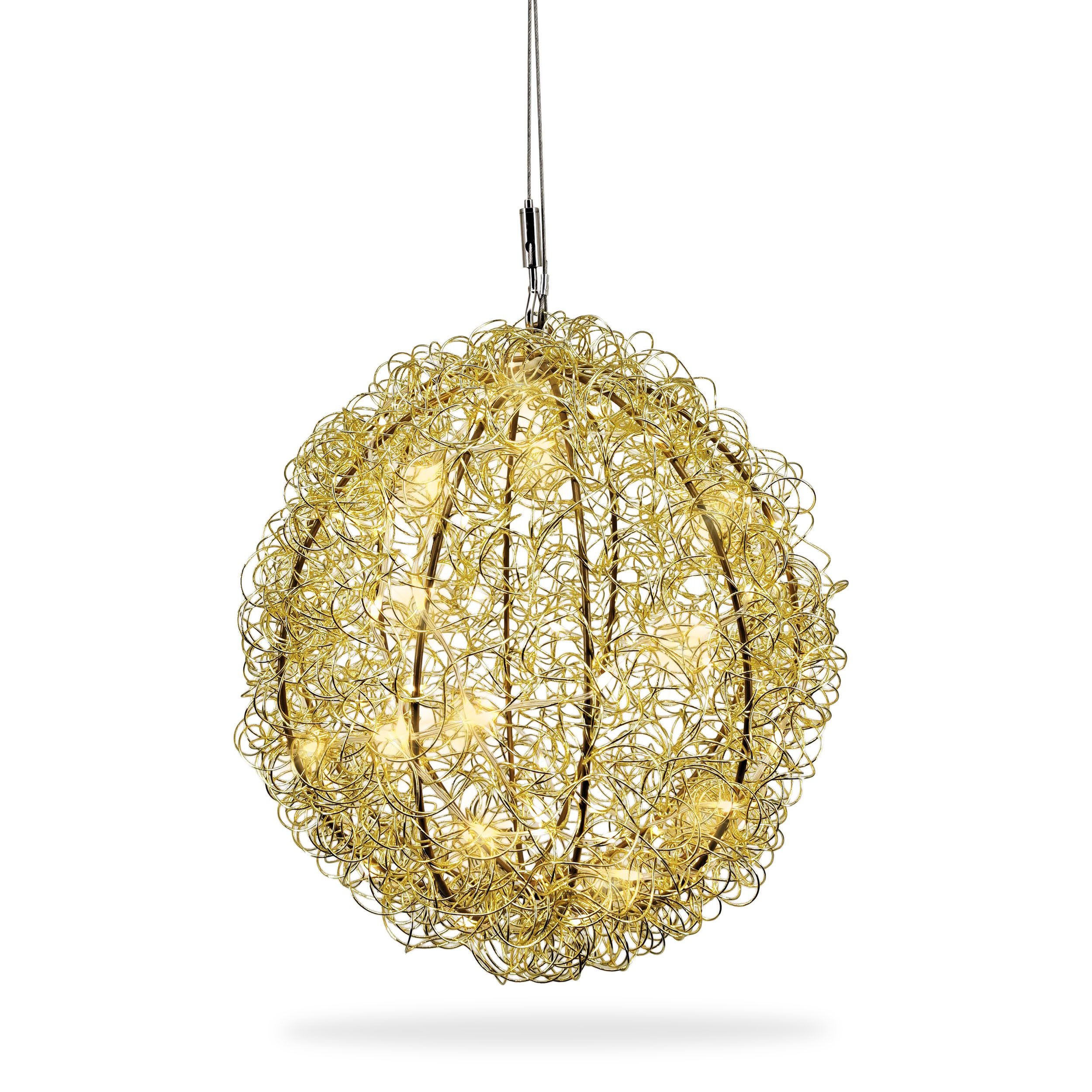 Gartenpirat LED-Lichterkette 3D Drahtkugel Gold Ø 30 cm mit 80 LED warmweiß Timer-Funktion IP44, Perfekt für jeden Anlass - Weihnachten, Gartenbeleuchtung, Deko