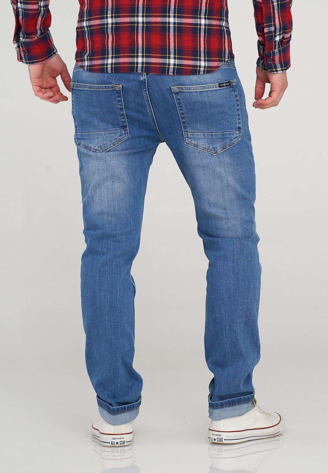 SOULSTAR Regular-fit-Jeans MADRID im Used-Wash-Stil hellblau