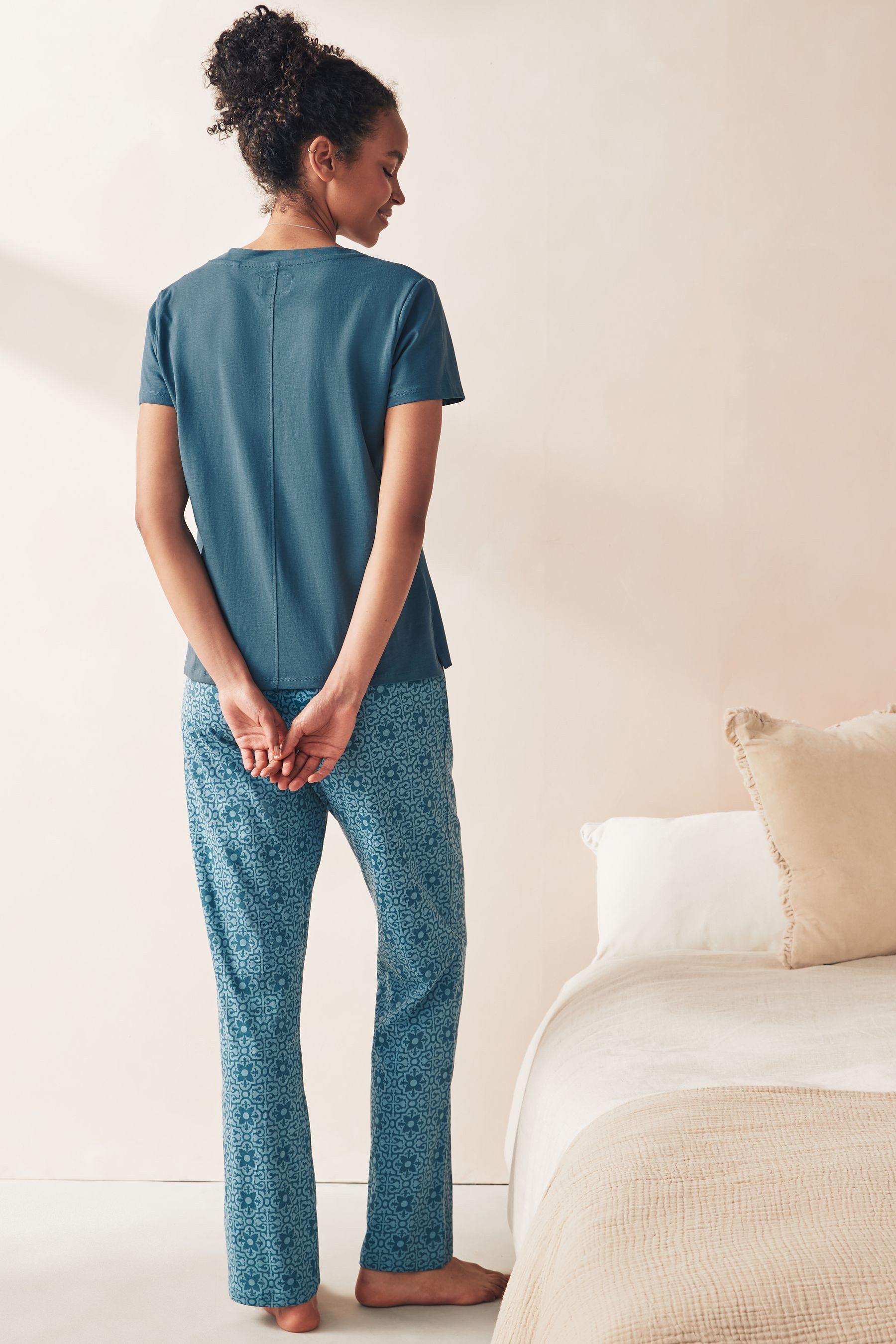 Next Pyjama Kurzarm-Schlafanzug aus 100 % Baumwolle (2 tlg) günstig online kaufen