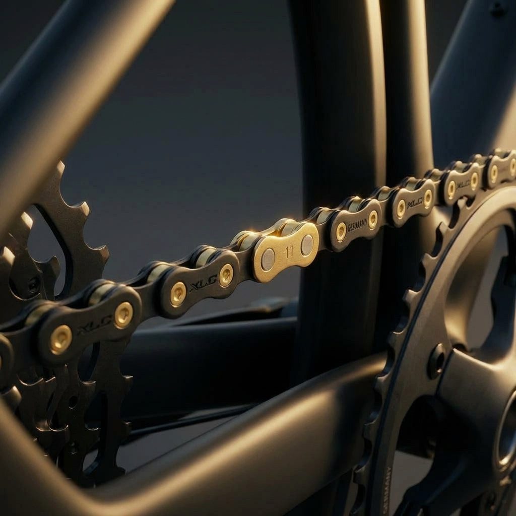 XLC Fahrradkette XLC Kette CC-C05 1/2 x 11/128, 118 Gl. 11-f. schwarz/gold