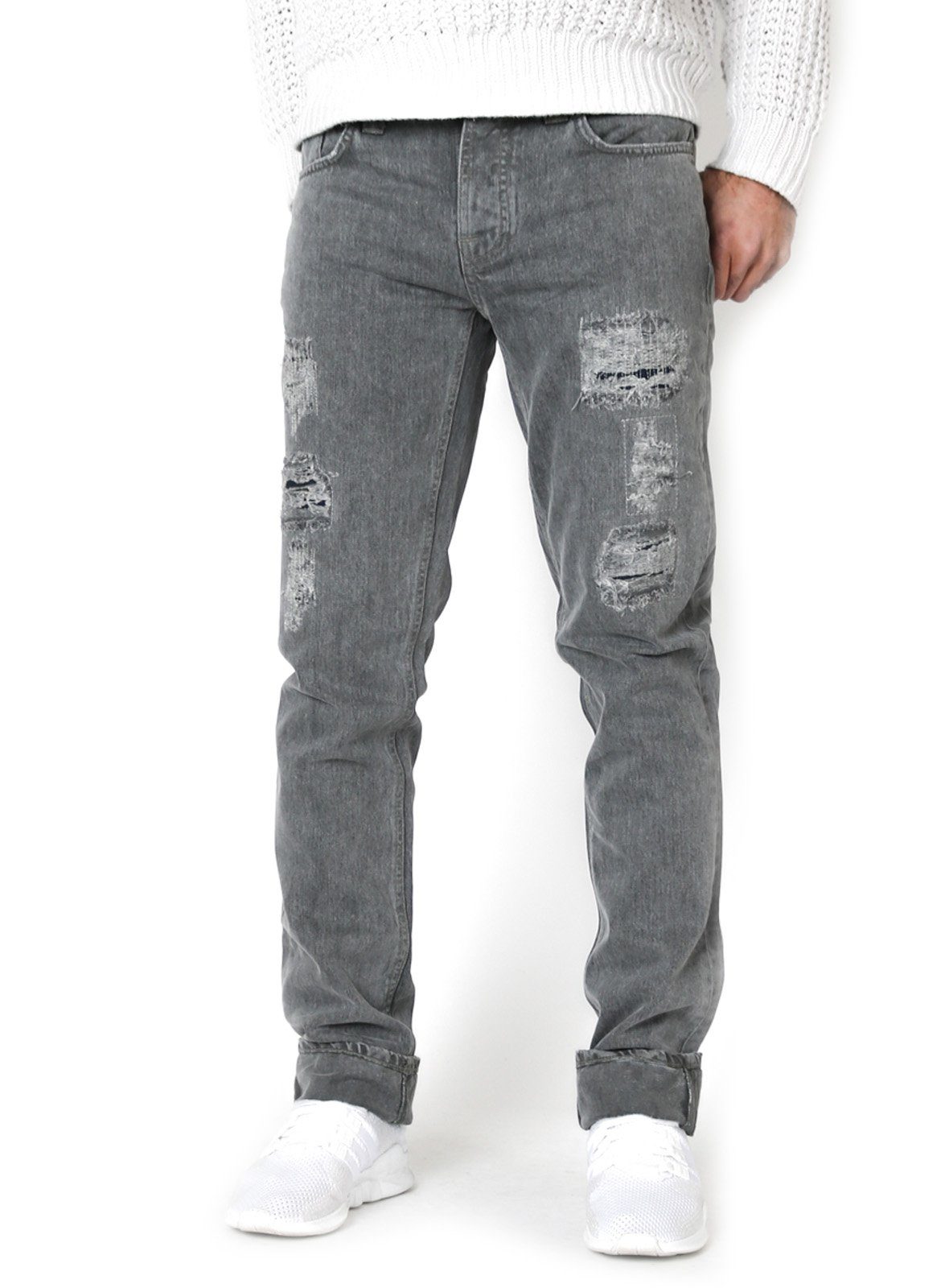 Phantom Jeans Nudie Destroyed Grim Slim-fit-Jeans Tim Grey