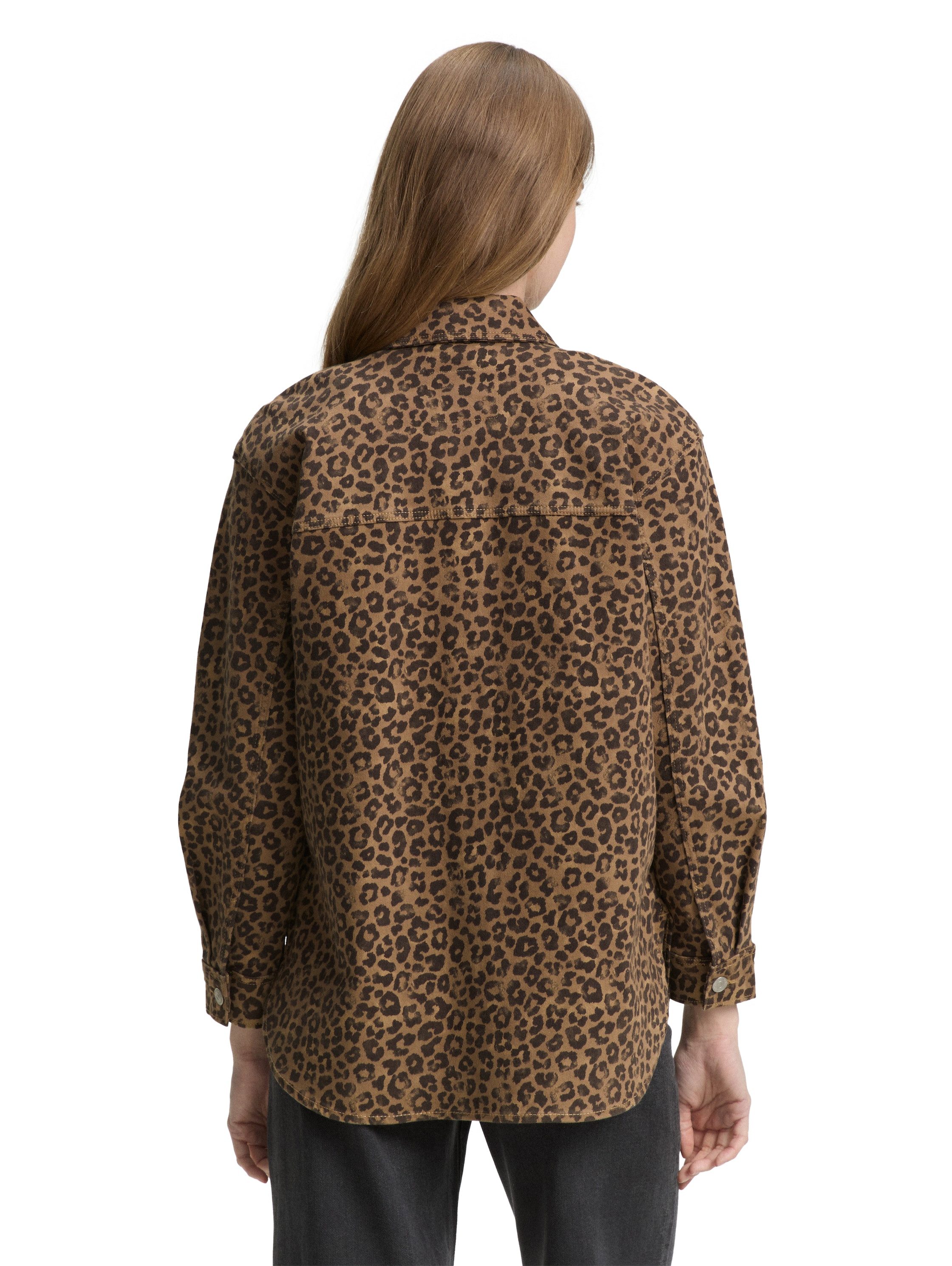 TOM TAILOR Denim Langarmbluse mit Animal-Print günstig online kaufen