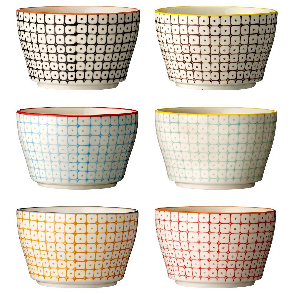 Bloomingville Schale Bloomingville Carla Bowl Rot Ř 11 cm Steingut 6er Set, Steingut, (Set)