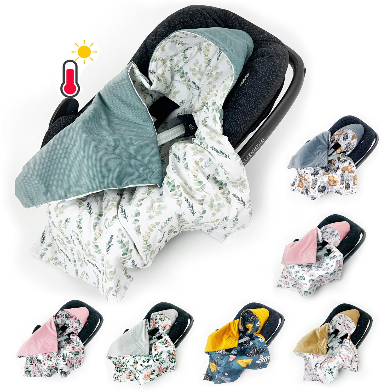 Einschlagdecke Ganzjährige Einschlagdecke Babyschale Autositz universal,0-6 0-12 Mon.