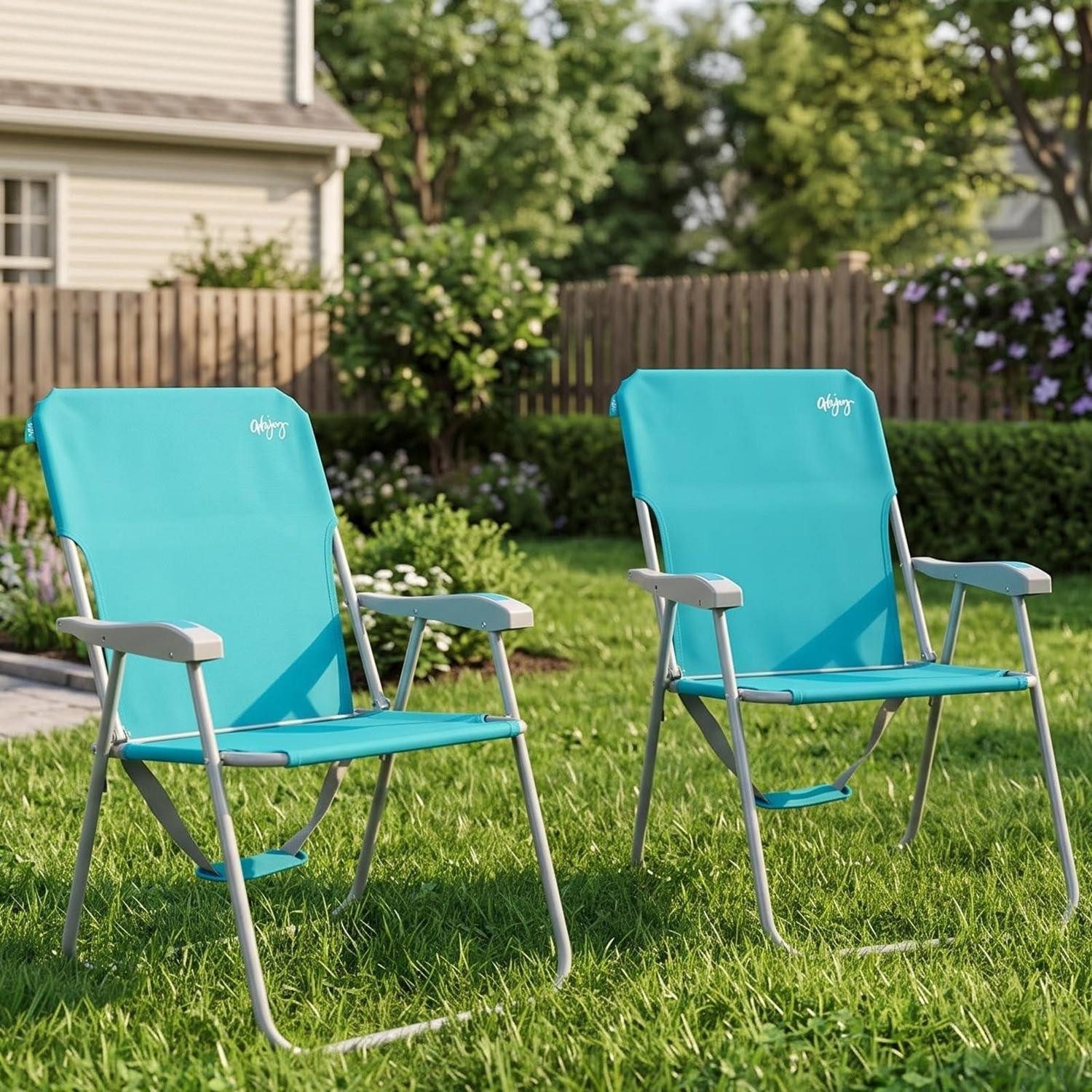 LuxusKollektion Campingstuhl Strandstuhl Klappstuhl Leicht 2er Set Cyan