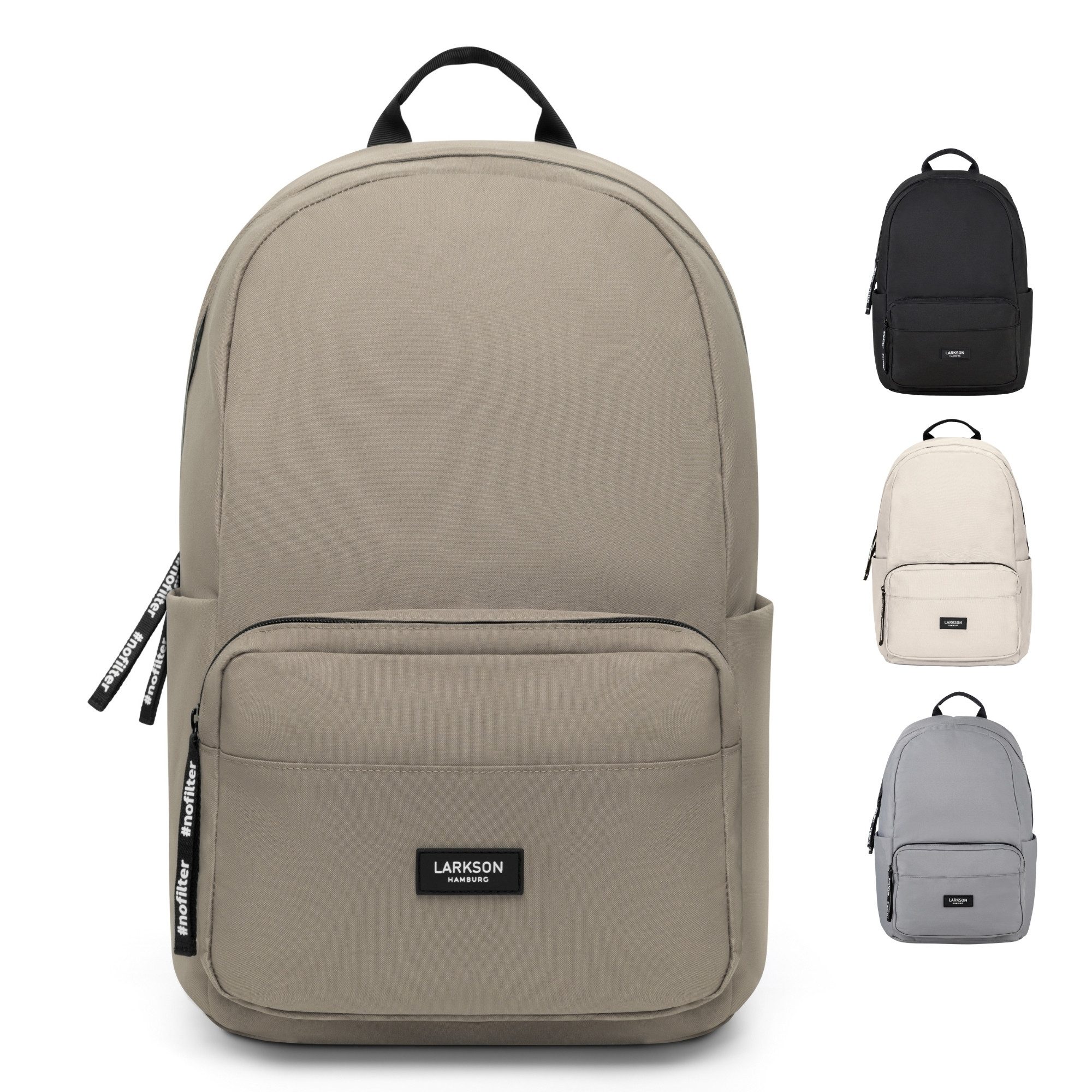LARKSON Schulrucksack No 3 Rucksack Schule Mädchen Jungen Teenager (1-tlg), Seitentasche, Laptopfach, Wasserabweisend