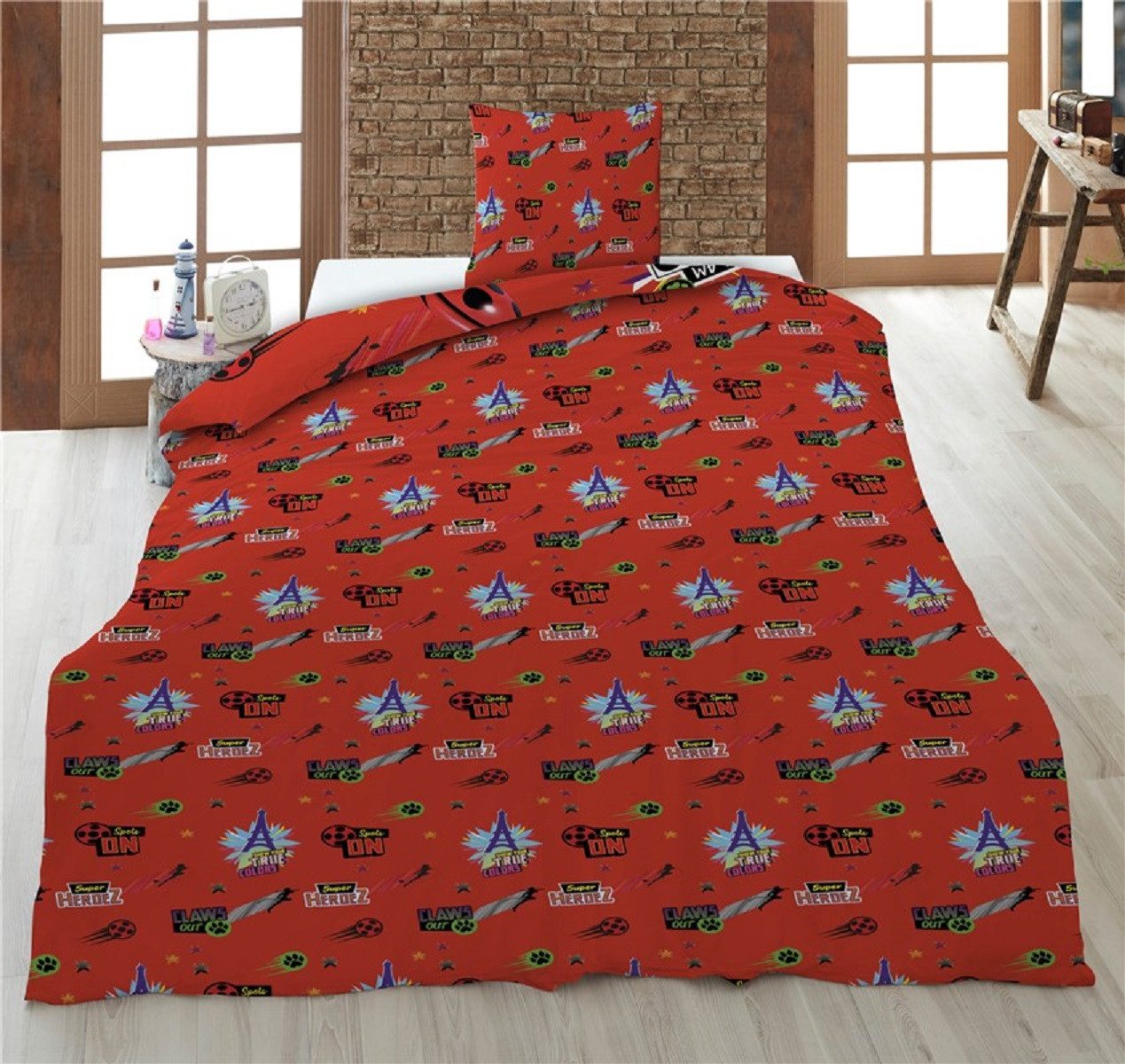 Miraculous - Ladybug Bettwäsche -Set 140x200 cm – Bettbezug und Kissenbezug aus Microfaser