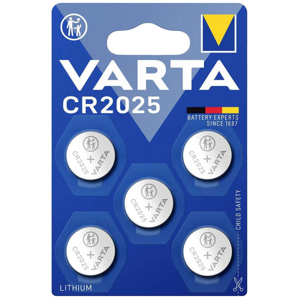 VARTA Varta Knopfzelle CR2025 3 V 5 St. 157 mAh Lithium LITHIUM Coin CR2025 Knopfzelle