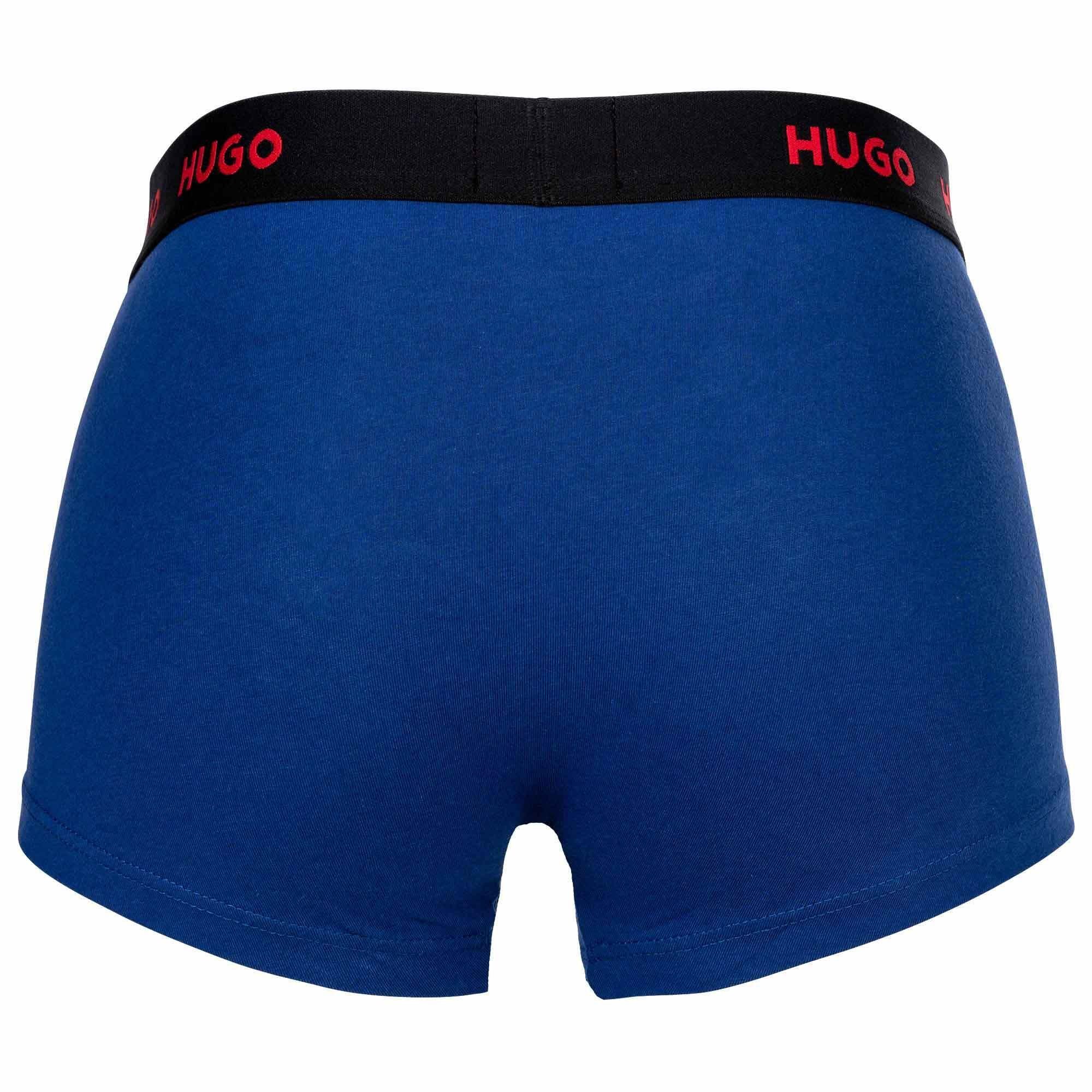 Boxer Shorts, 3er Pack Triplet Herren Trunks - HUGO Boxer Blau/Weiß