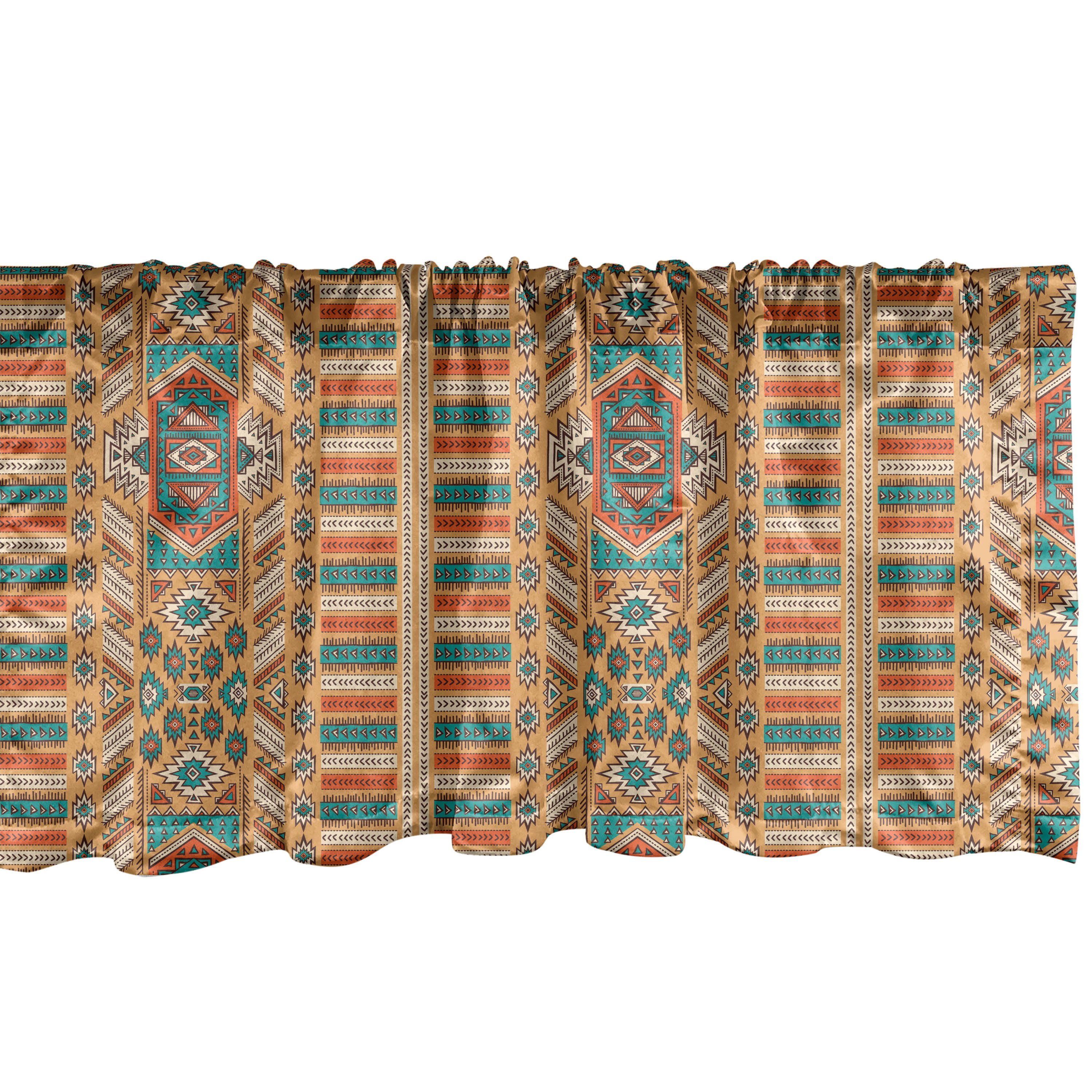 Scheibengardine Vorhang Volant für Küche aztekisch Bohemian Stangentasche, Schlafzimmer Dekor Abakuhaus, Microfaser, mit Pattern