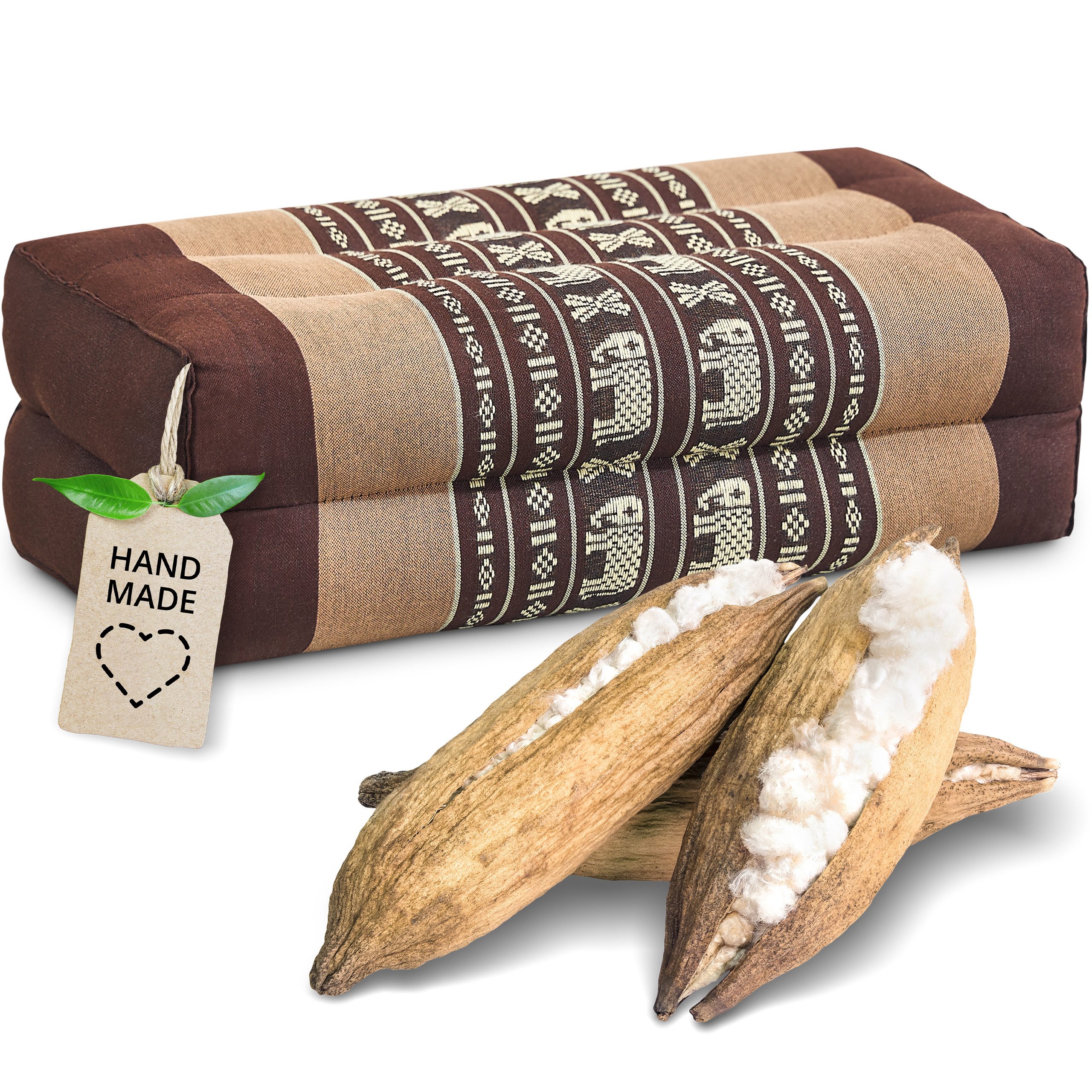 livasia Поддерживающая подушка Yogakissen (Classic) vegan und handgefertigt, 17x34x12cm, Kapok