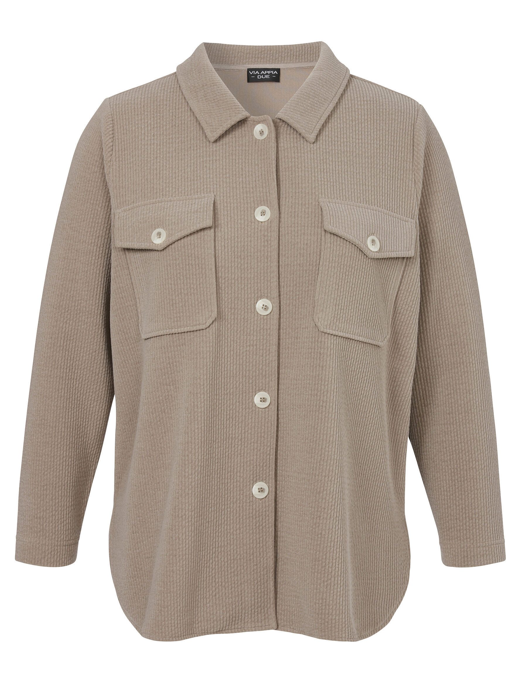 VIA APPIA DUE Langarmbluse im Naturton Mokka