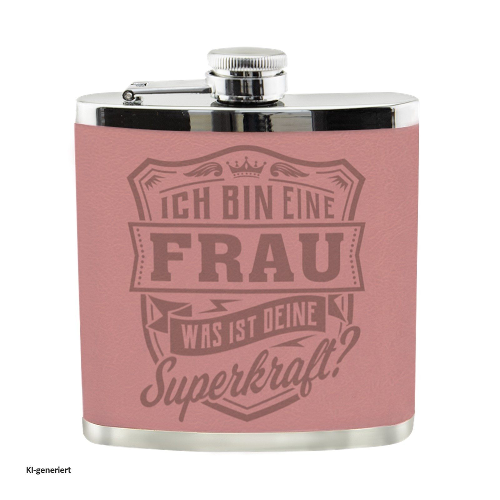 HTI-Living Flachmann Echter Kerl Flachmann Frau, Männer Trinkflasche mit Kunstleder