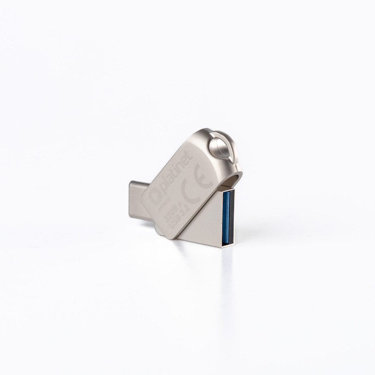 Platinet PMFMC32 USB-Stick (USB USB 3.2, Lesegeschwindigkeit 100 MB/s, USB-A und USB-C mit Metallgehäuse)