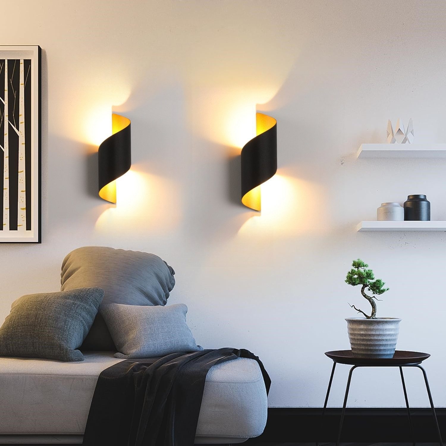 OULENBIYAR LED Wandleuchte 10W Spiral Wandlampe, günstig online kaufen