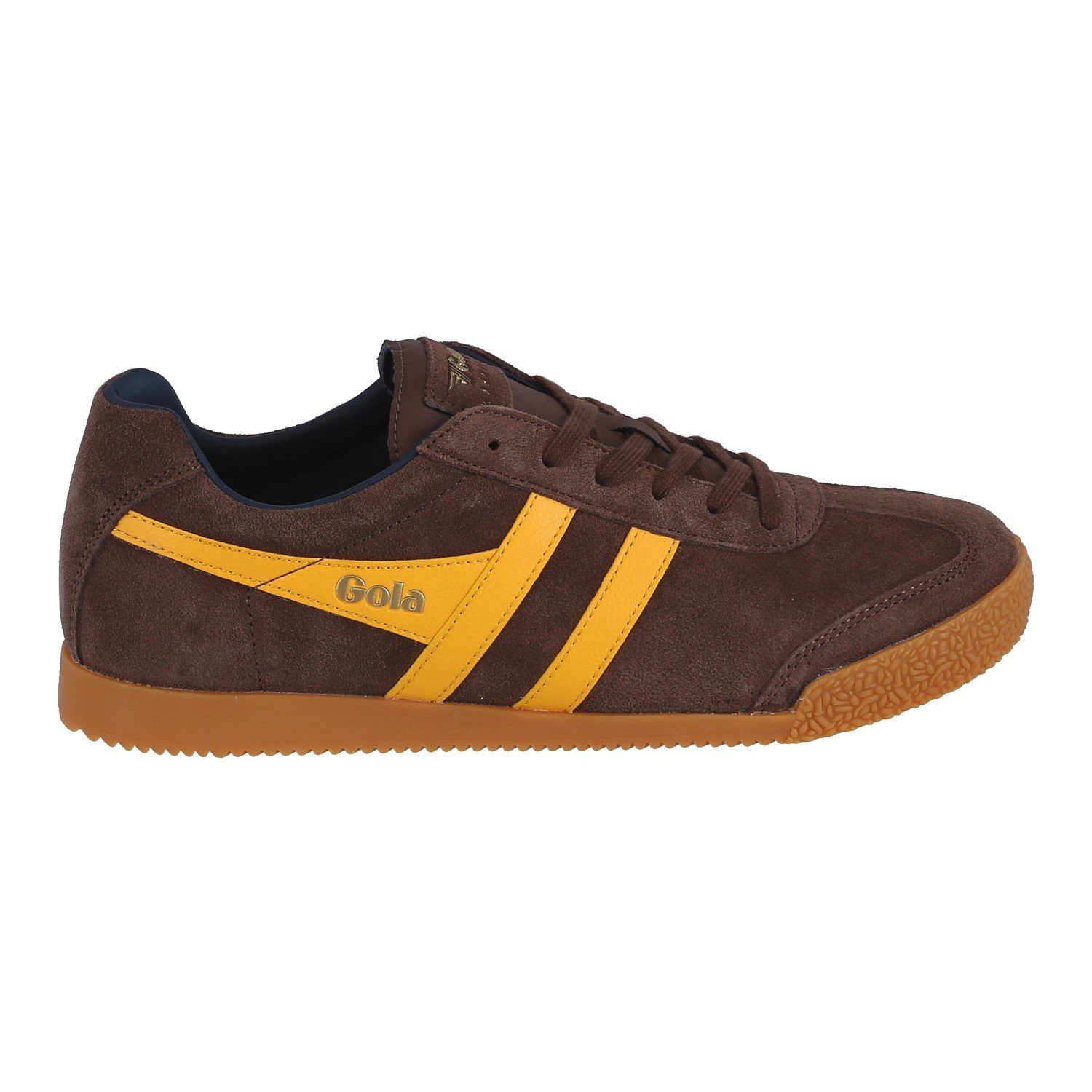 Gola Harrier Suede-Leder 2025 kaffeebraun/sonnengelb/navyblau Herren Sneake günstig online kaufen