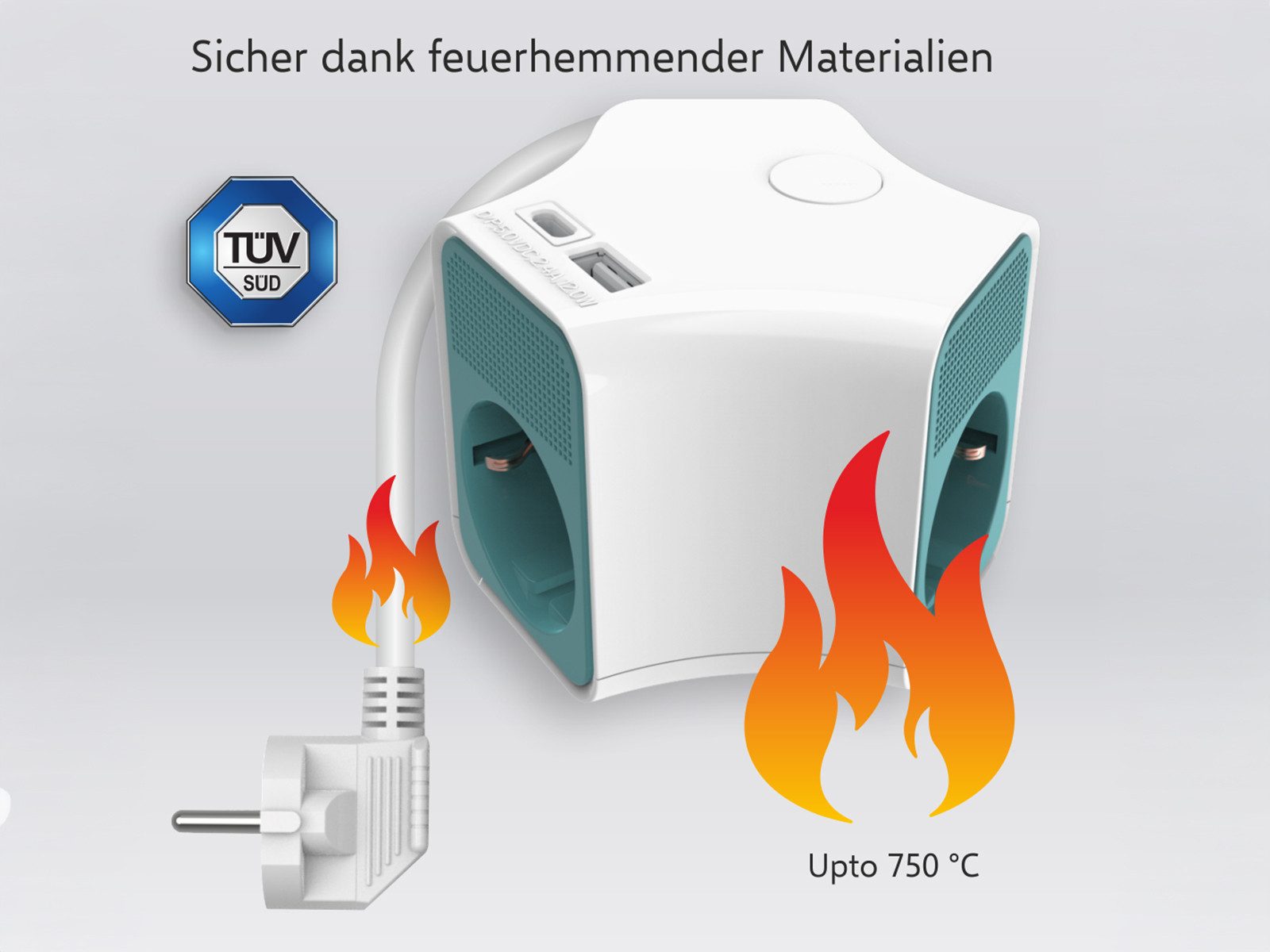 Elro Steckdosenleiste (Ein- / Ausschalter, USB-Anschlüsse, Kindersicherung, Kabellänge 1.5 m), USB Steckdosenleiste 3 fach mit Schalter & Kindersicherung Weiß H. 8cm