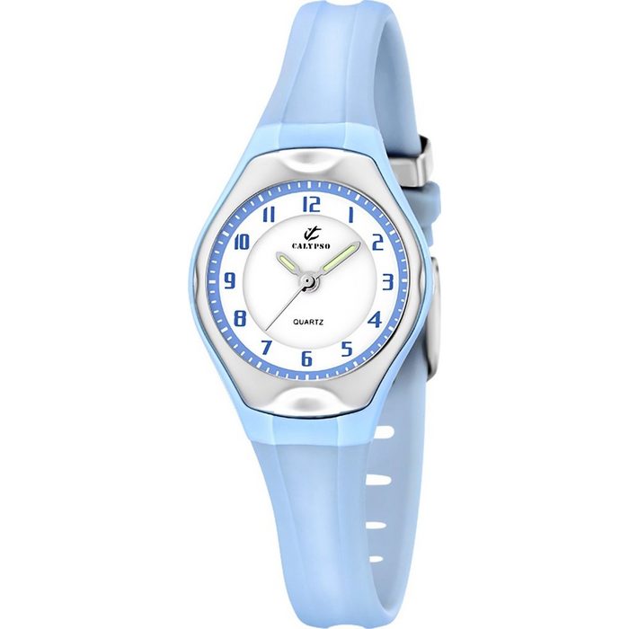 CALYPSO WATCHES Quarzuhr Calypso Kinder Uhr K5163/M Kunststoffband (Armbanduhr) Kinder Armbanduhr rund Kautschukarmband hellblau Casual