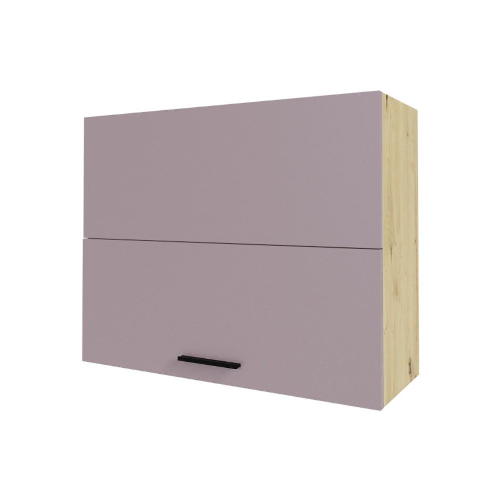 Feldmann-Wohnen Faltlifthängeschrank Bonn (W8B/90-AV, 2-geteilte Hochfaltklappe, 2 Einlegeböden, 1-St., moderne Optik, MDF Fronten) Eiche Artisan / rosé kupfer matt