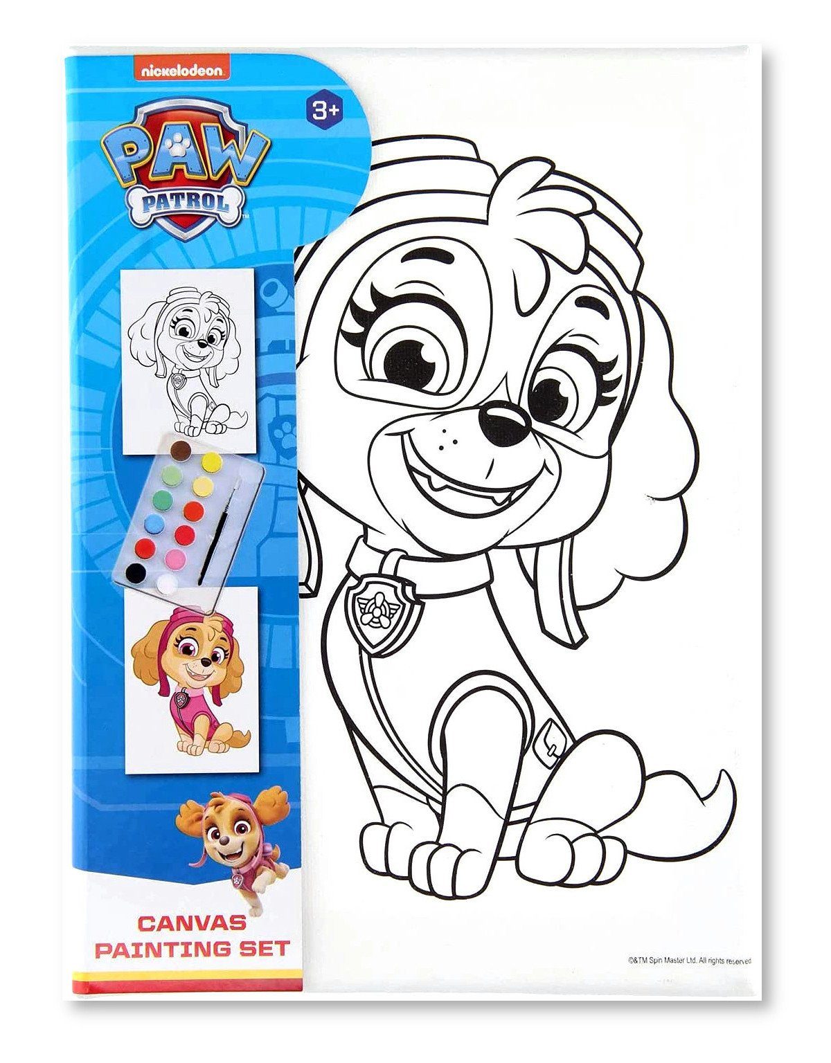 Spin Master Kreativset Paw Patrol - Mal-Set mit Leinwand, 4 Motive
