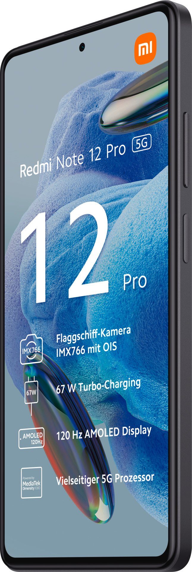 128 12 Pro 5G GB Smartphone Note Redmi MP Xiaomi (16,94 50 Zoll, Schwarz cm/6,67 Kamera) Speicherplatz, 8GB+128GB