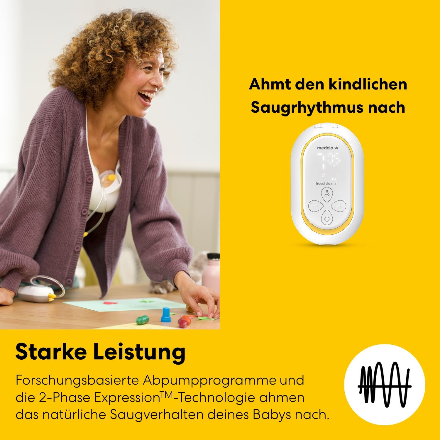 MEDELA Elektrische Doppelmilchpumpe Freestyle™ Mini Hands-free Doppelmilchpumpe, 2-Phase Expression TM -Technologie – Bild 5 von 5