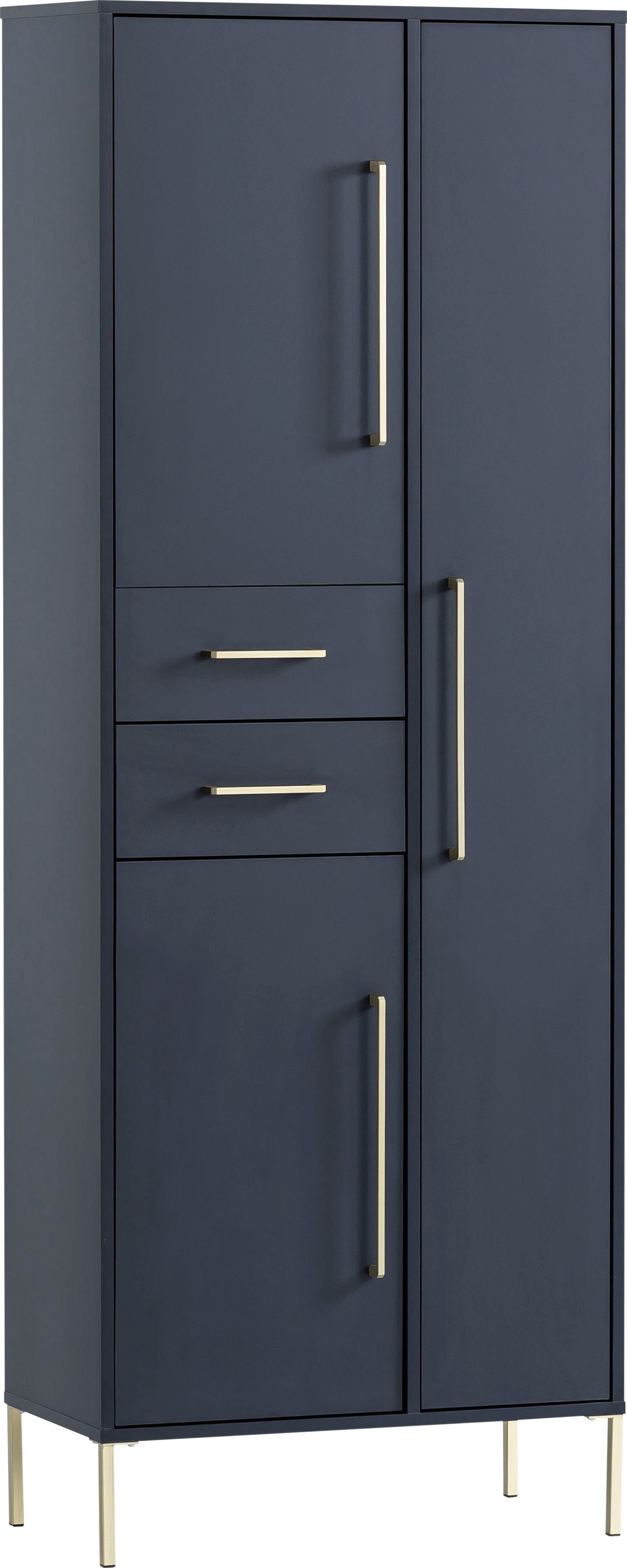 welltime Garderobenschrank "Kent mit goldfarbenen Griffen", Breite 67,1 cm, günstig online kaufen